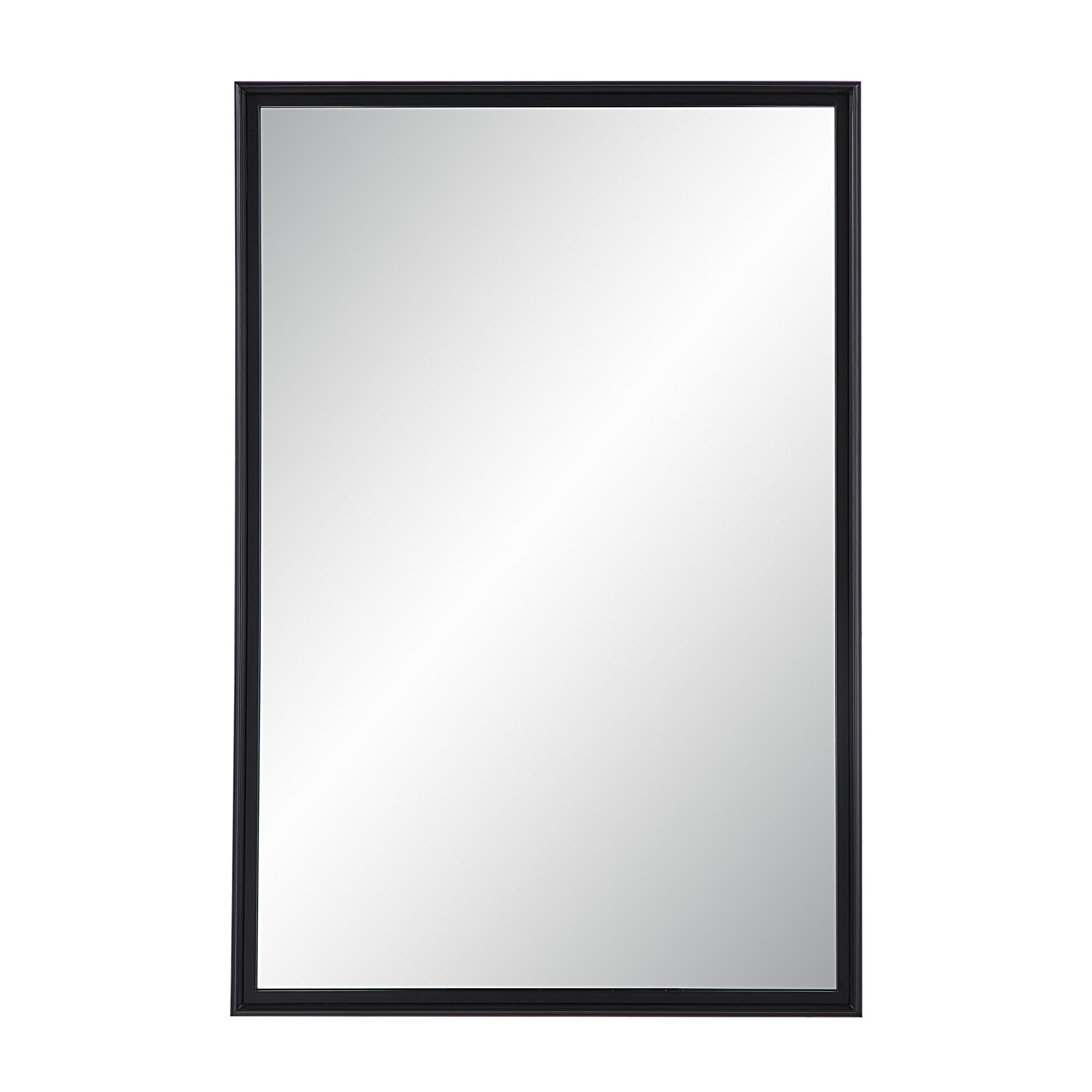 Lausanne Wall Mirror with a sleek black frame, showcasing a reflective surface.