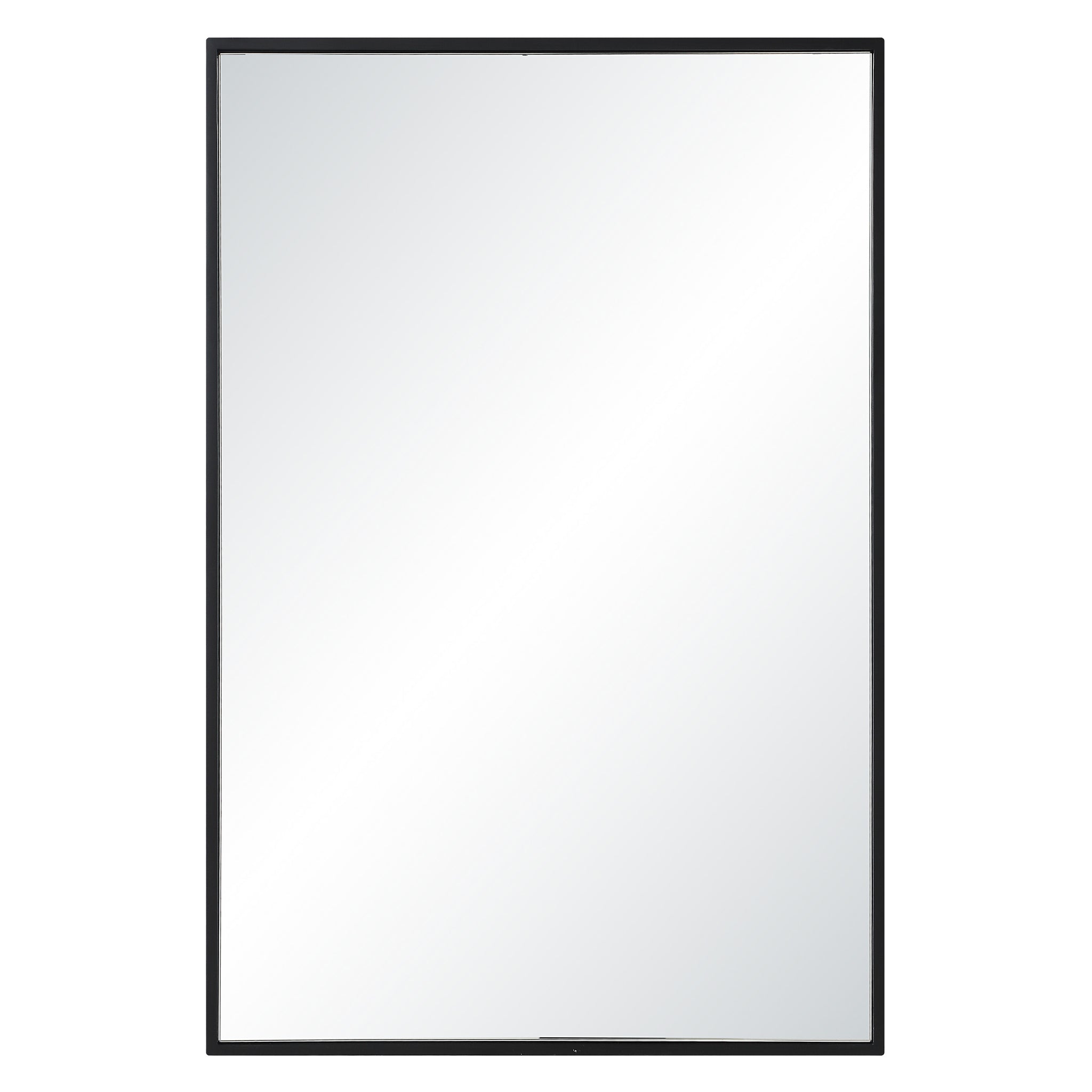 Agata mirror with a sleek black frame and a clear reflective surface, front view.