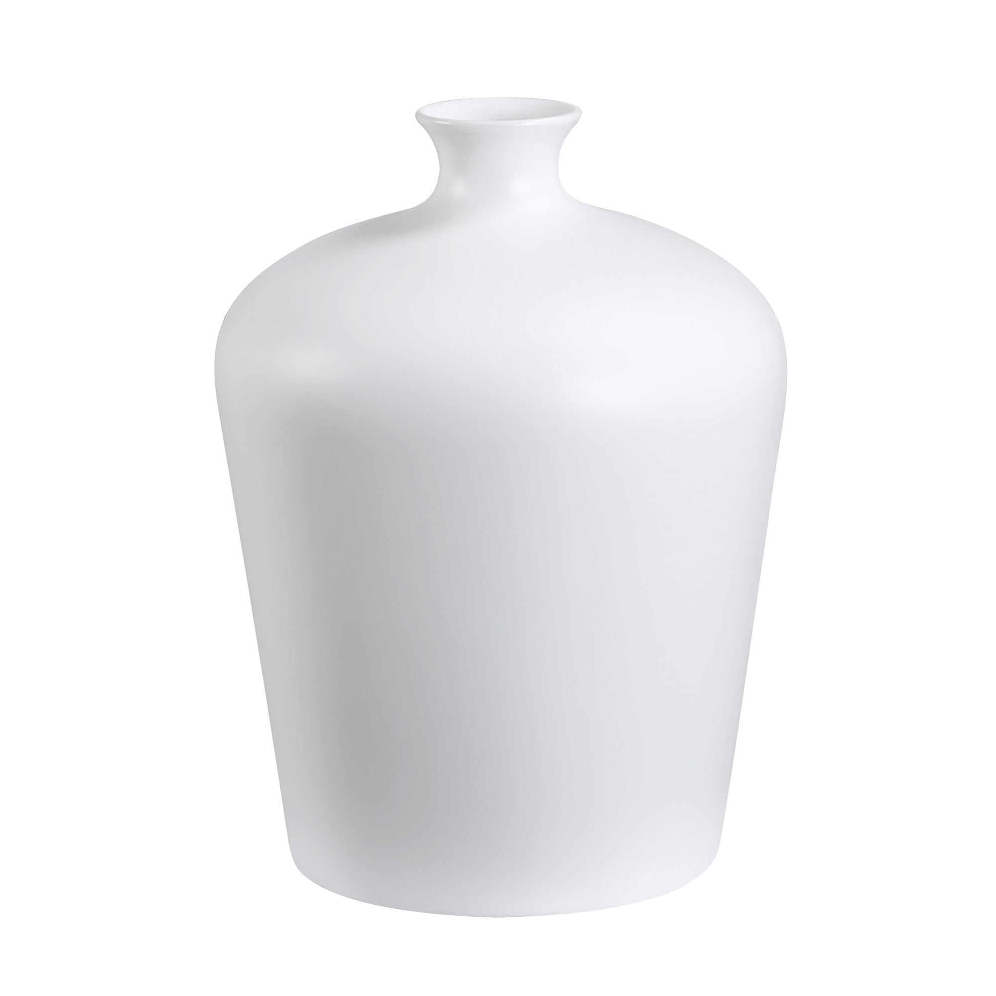 Alfano Vase by Renwil, white ceramic vase with a smooth finish and rounded shape