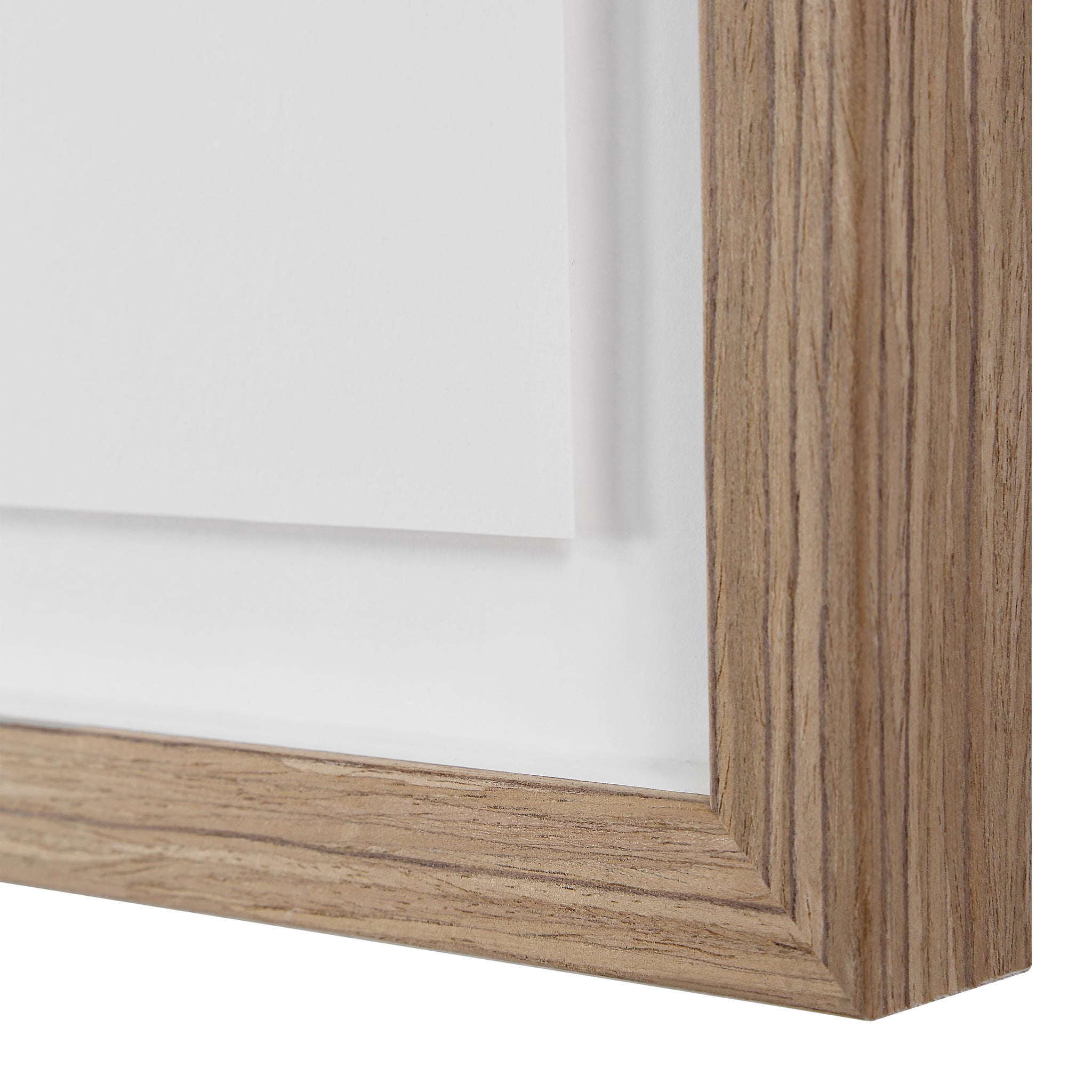 Close-up of Madalena wall art frame, showcasing a natural wood finish and clean lines.