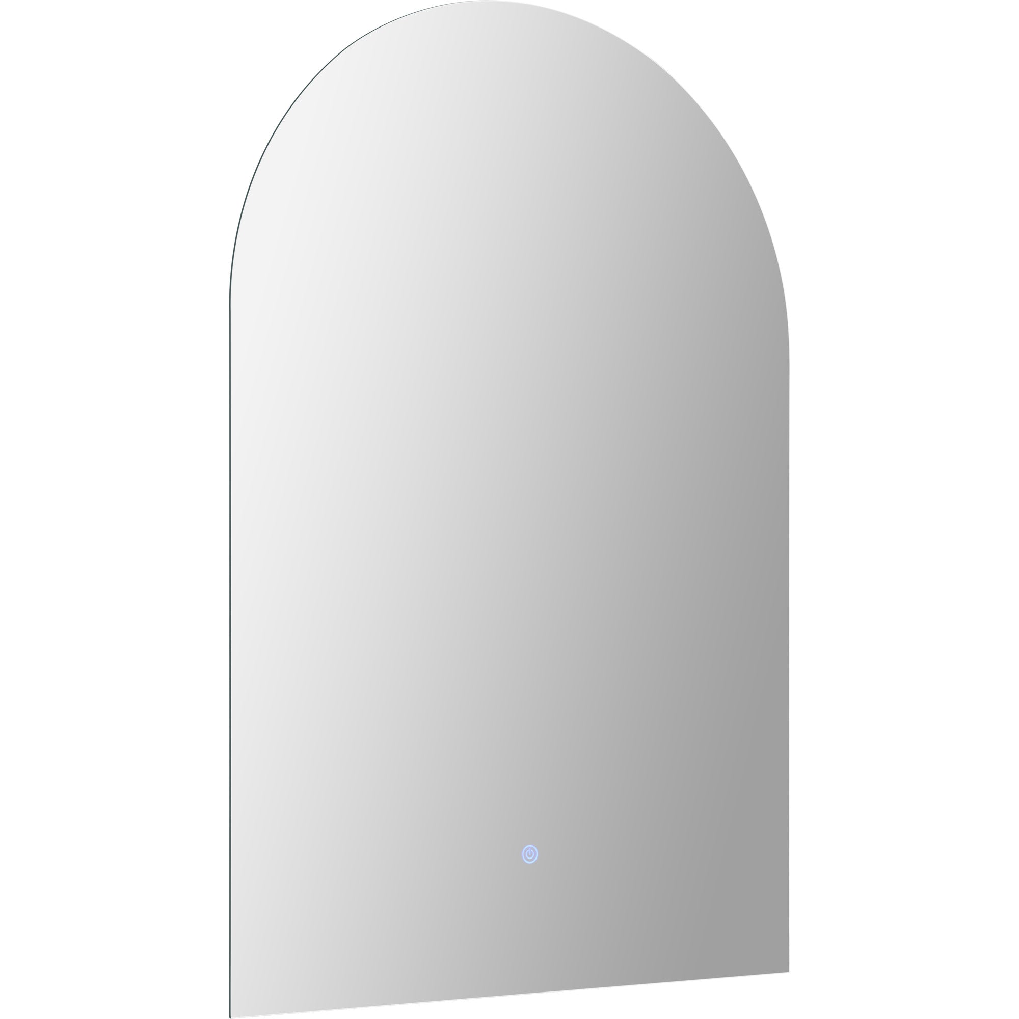 Blanca Led Mirror featuring a smooth surface and rounded top, minimalist style.
