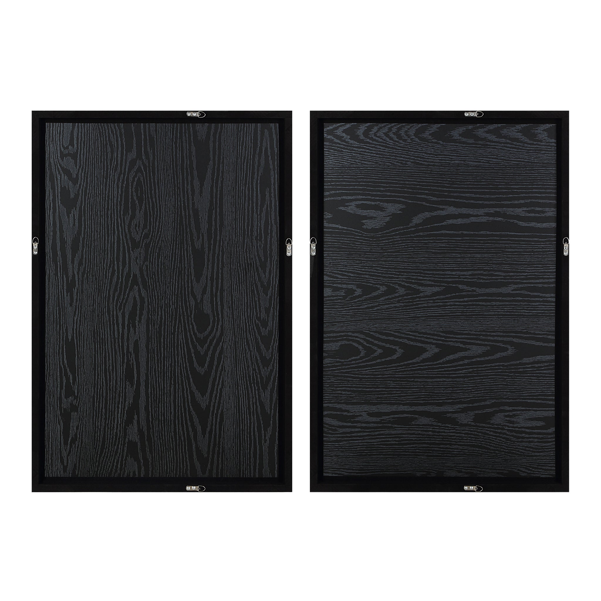 Back view of Watson wall decor frames with a textured black wood finish.