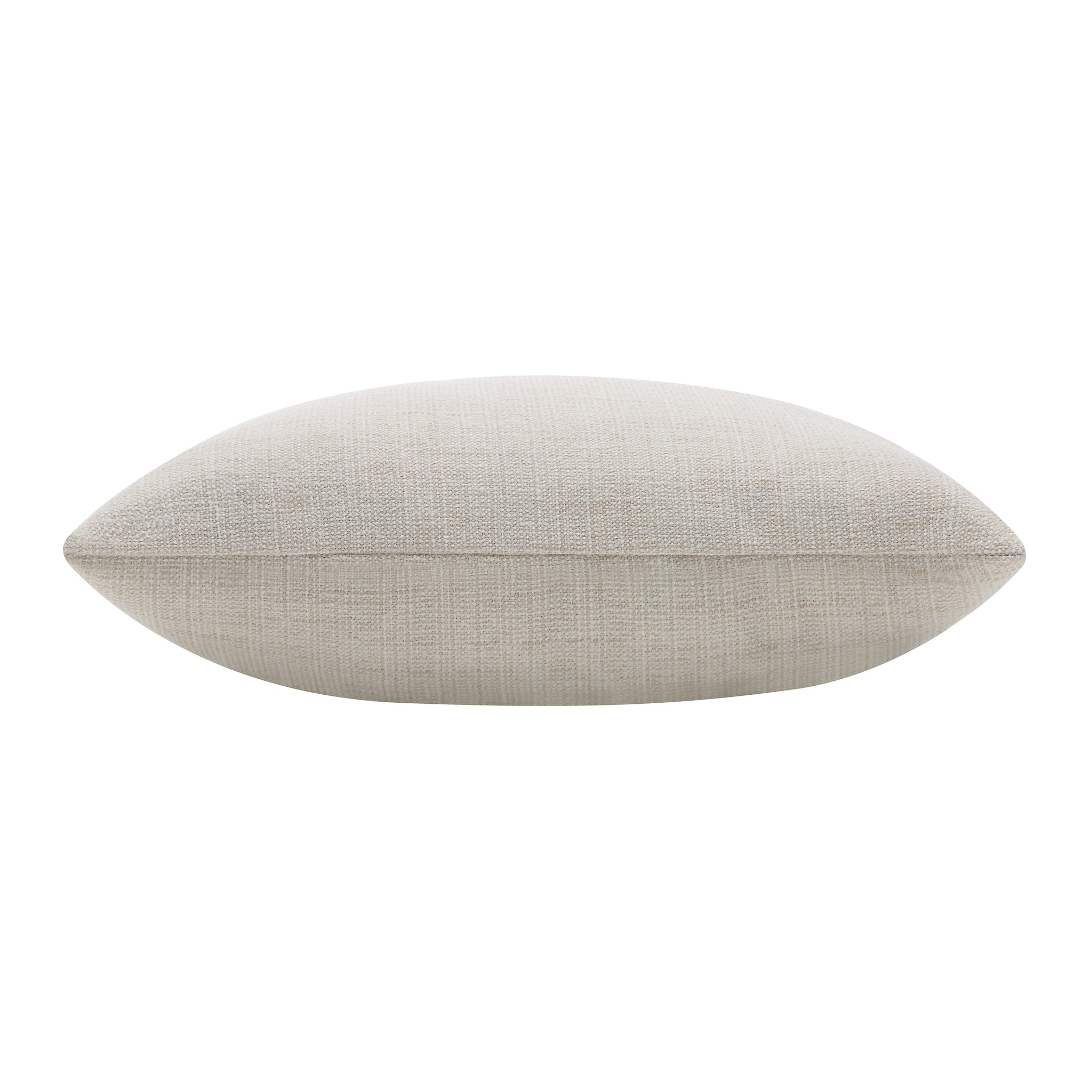 Pisces indoor pillow viewed from the side, showing its oval shape.