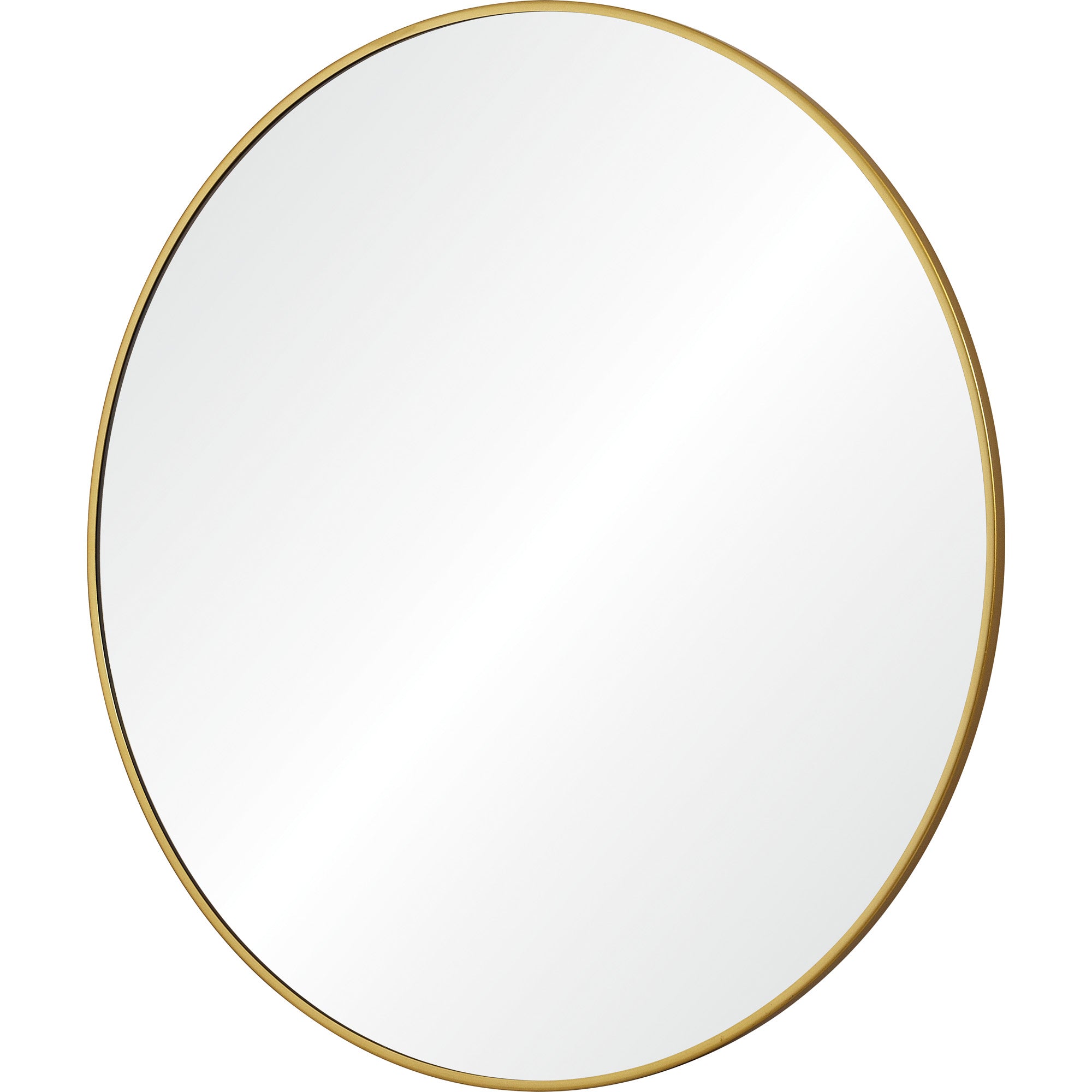 Alegre Wall Mirror featuring a circular design with a gold rim.