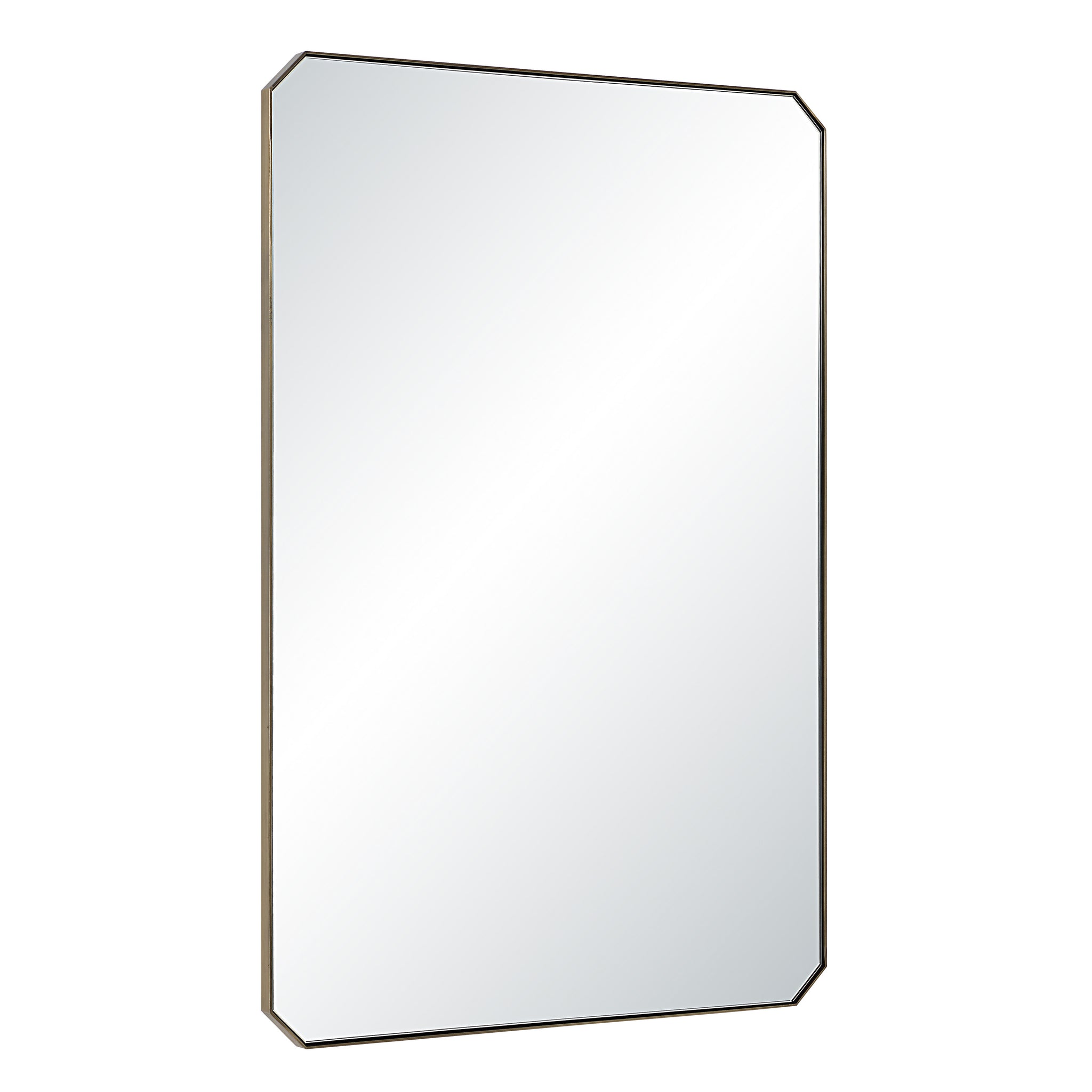 Nate mirror by Renwil, angled view showing silver frame and octagonal corners.