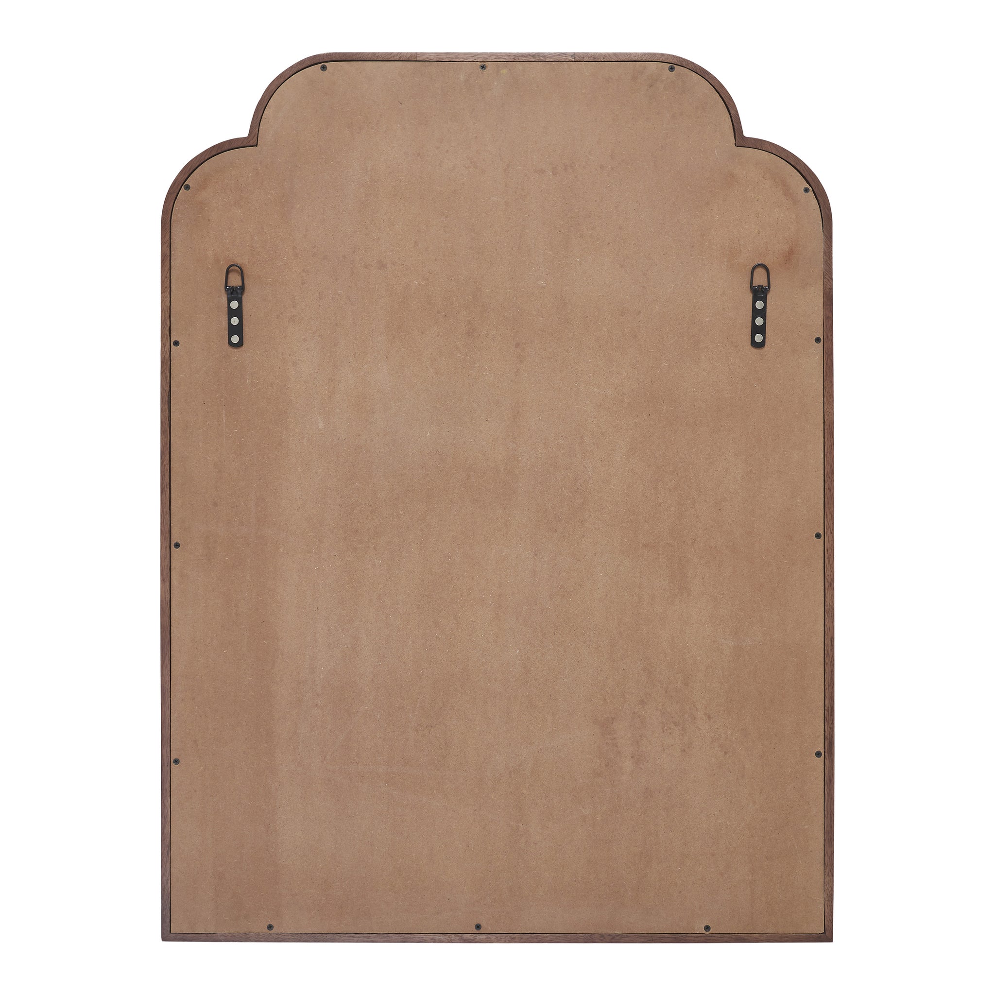 Back view of Octavian mirror showing a smooth surface and mounting hardware.
