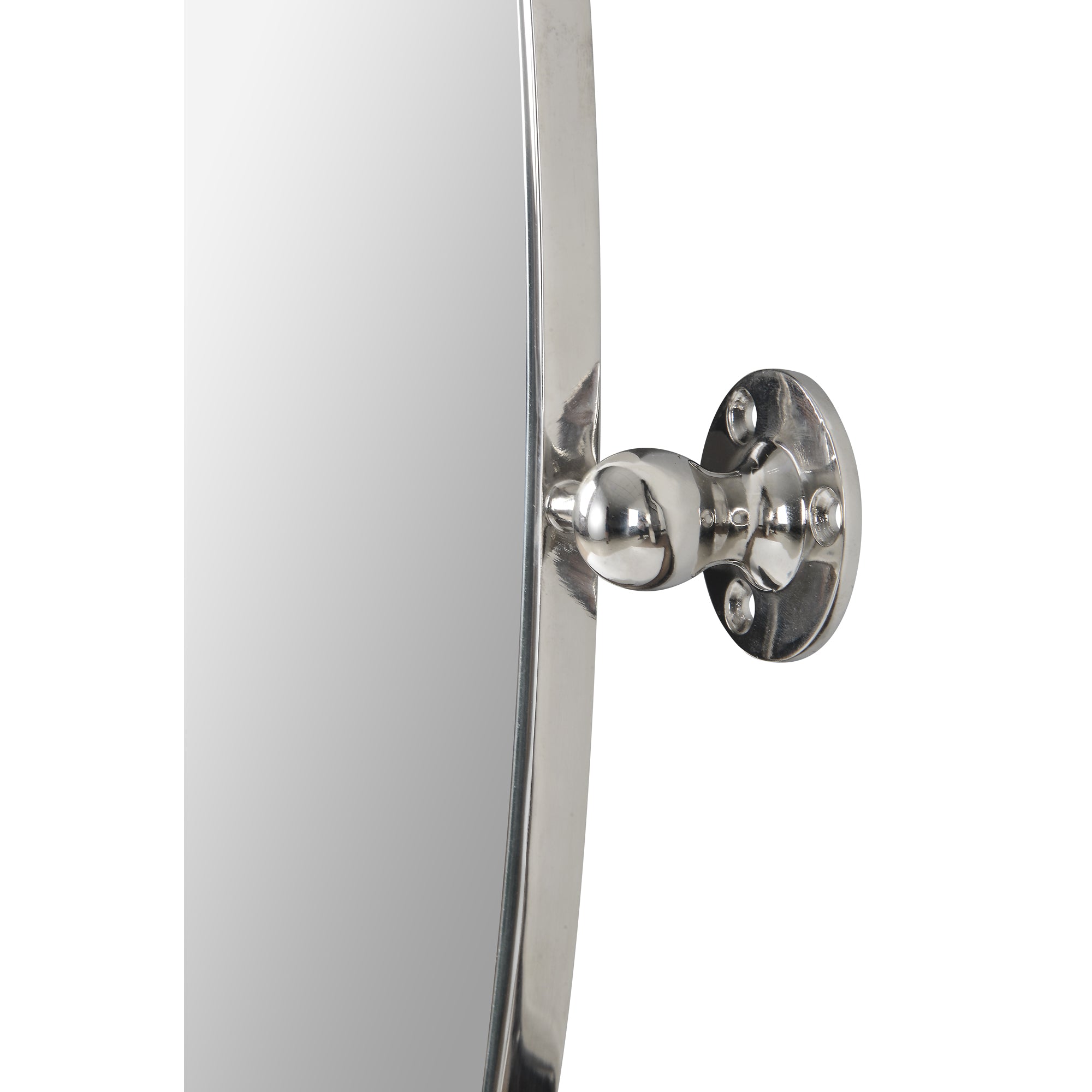 Azalea Wall Mirror with a sleek silver frame and wall mount, showcasing a modern design and polished finish.