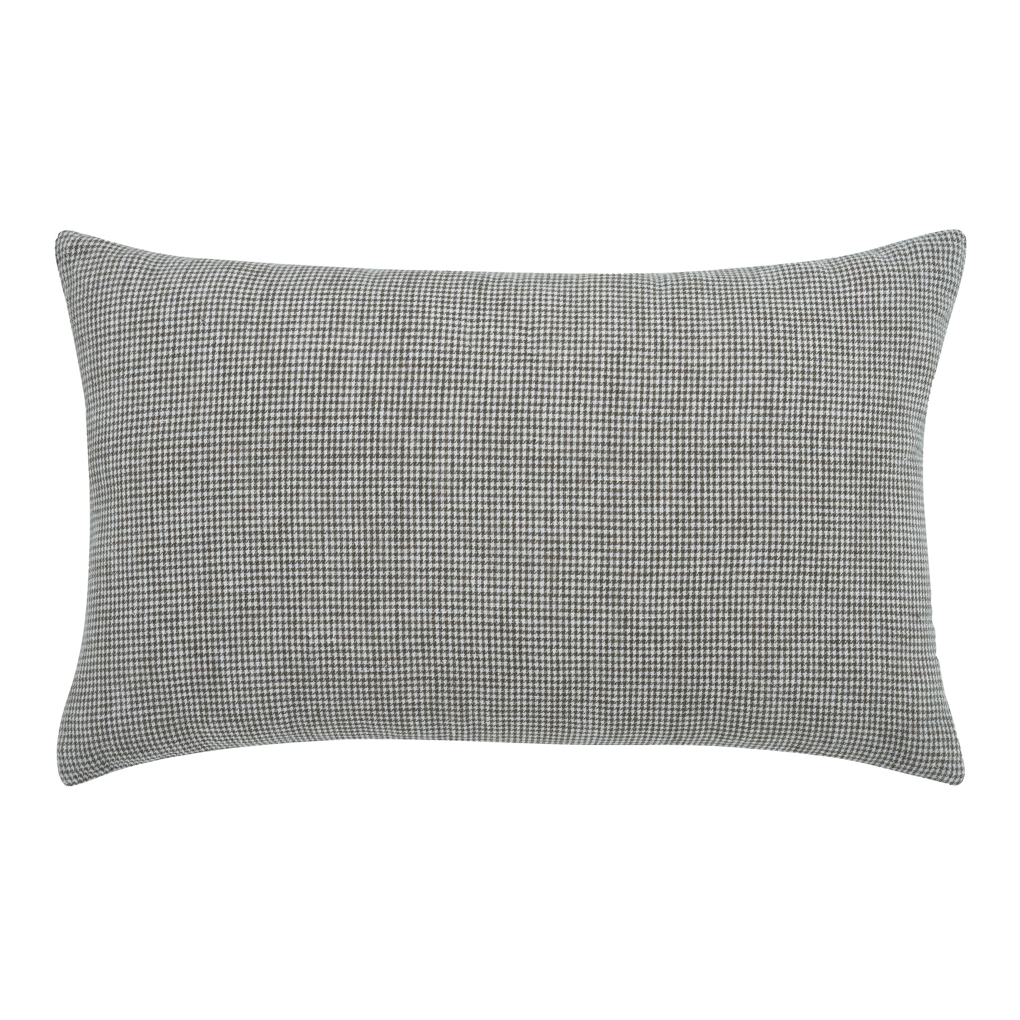 Giverny Indoor Pillow in a black and white check pattern, rectangular shape, soft fabric.