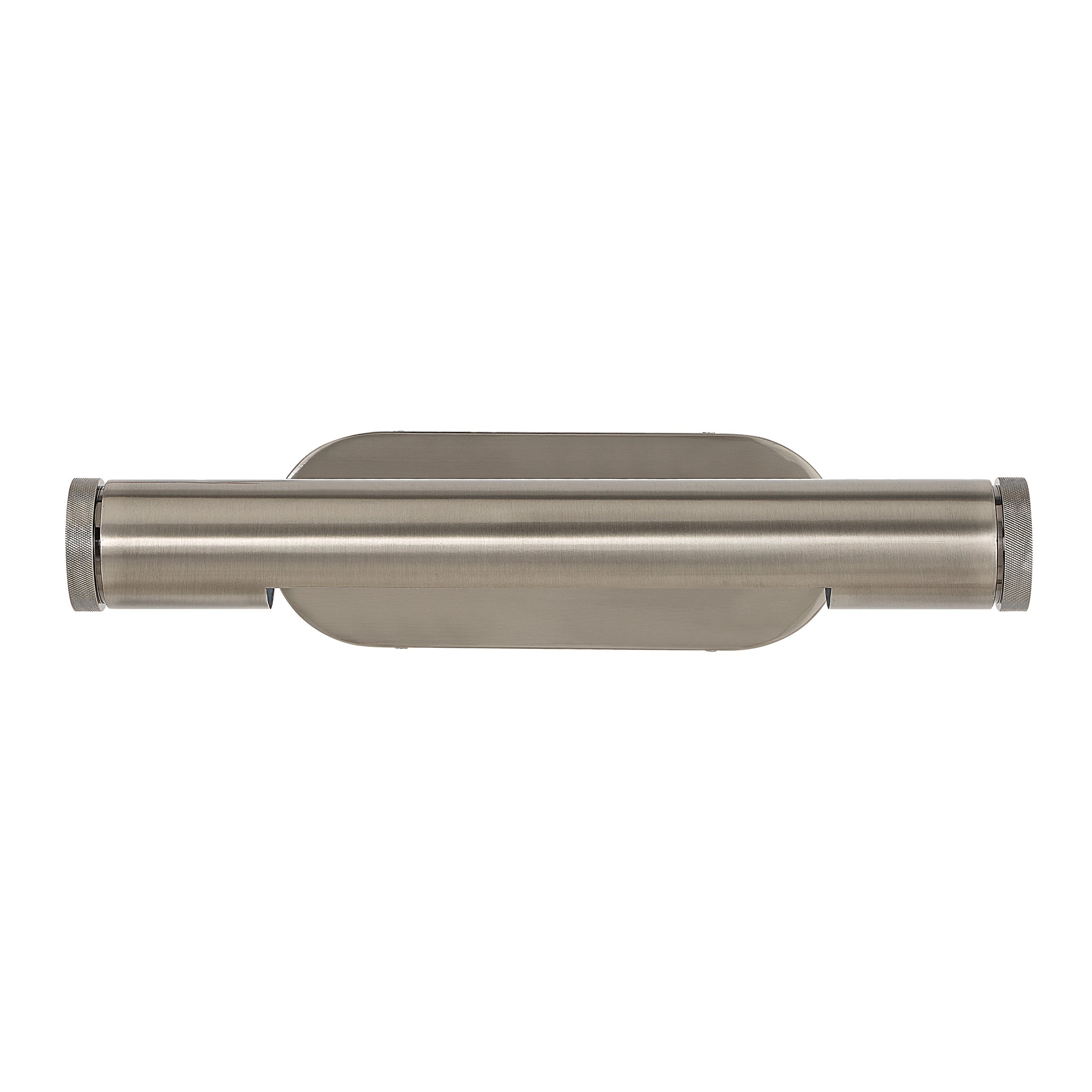 Rennes wall sconce in brushed nickel, viewed from above, highlighting its cylindrical shape.