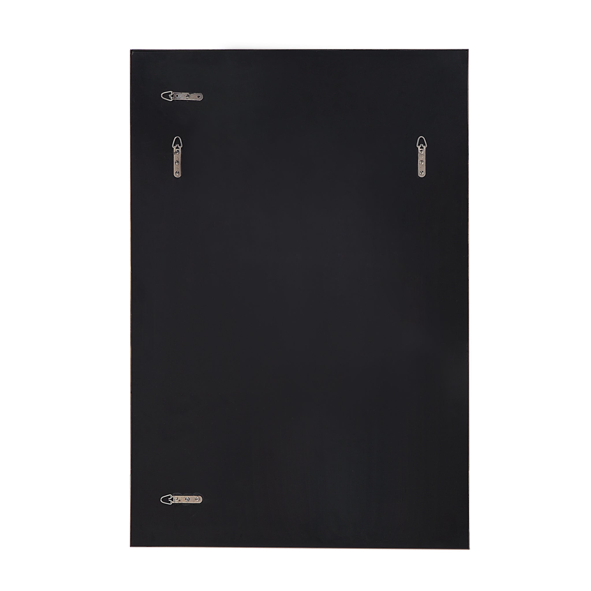 Back view of Cider Wall Mirror showing mounting hardware on a black backing.