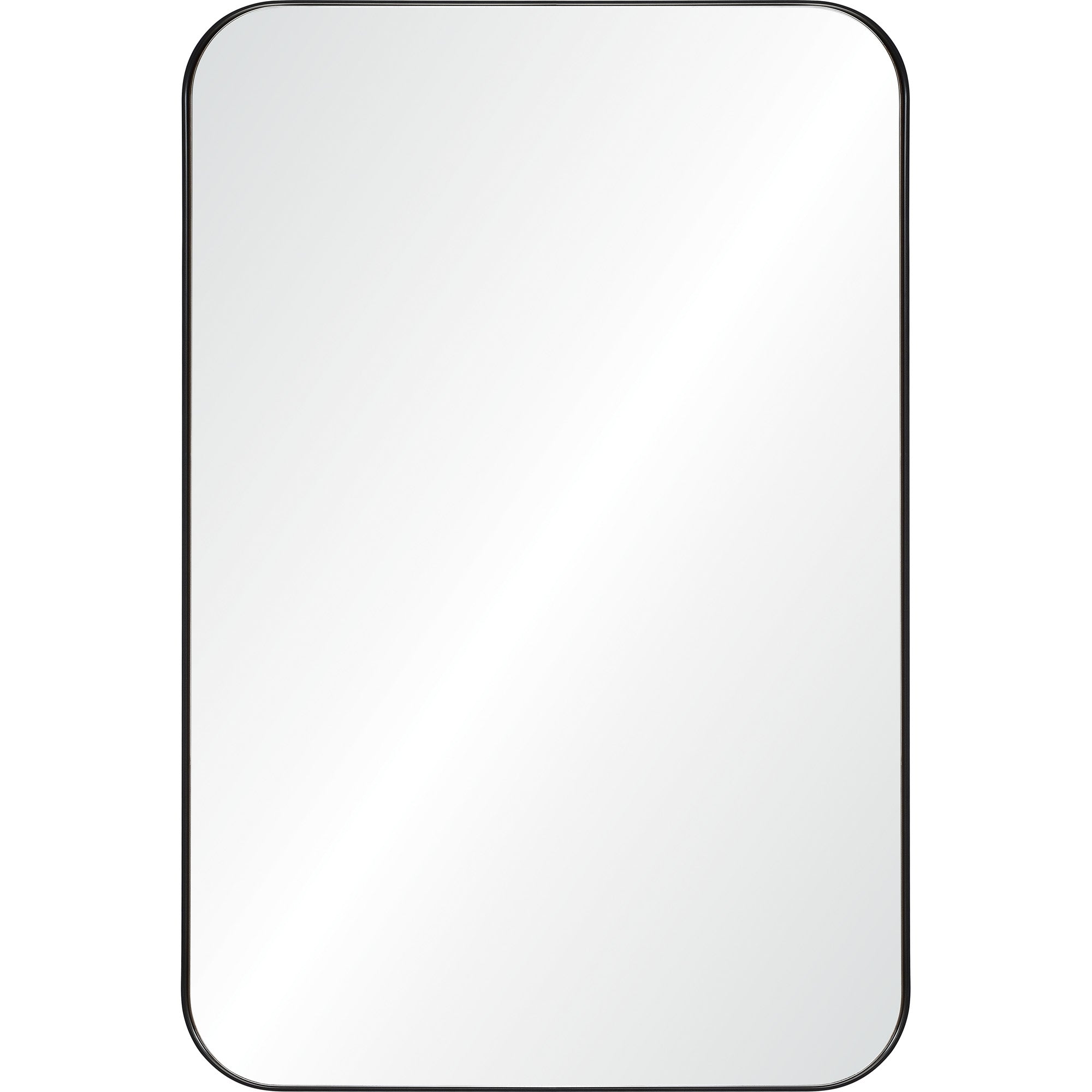 Glencoe Wall Mirror with a sleek black frame and smooth reflective surface