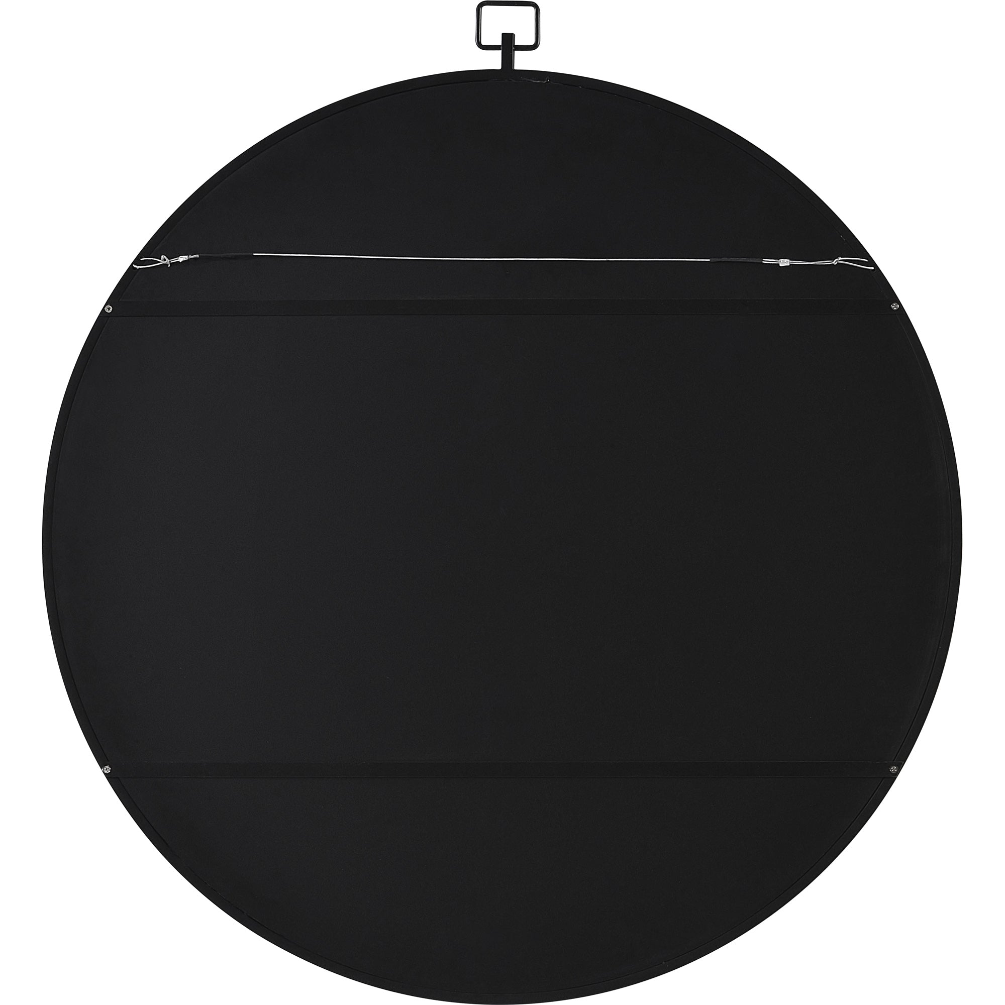 Rayden Wall Mirror back view showing a black surface with hanging hardware.
