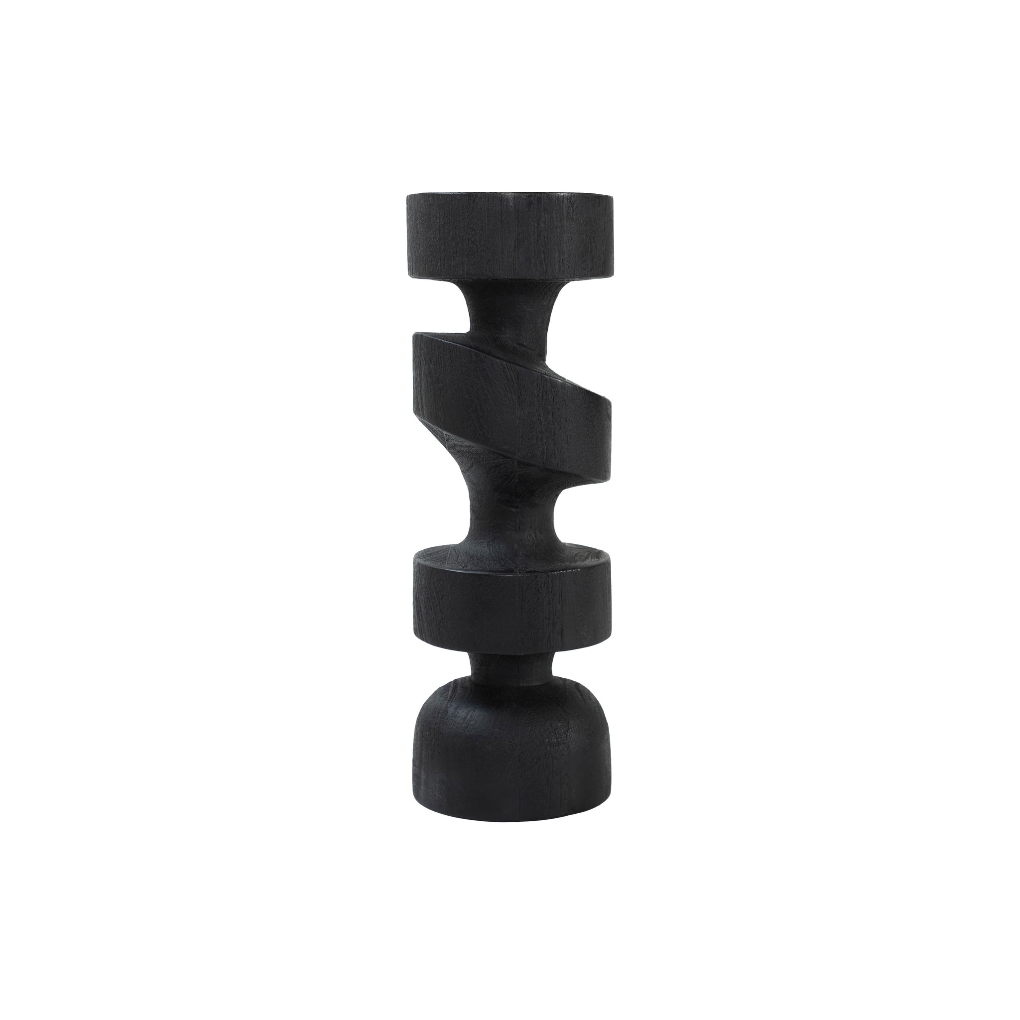 Beckton statue by Renwil, black twisted design with circular bases, modern decor.