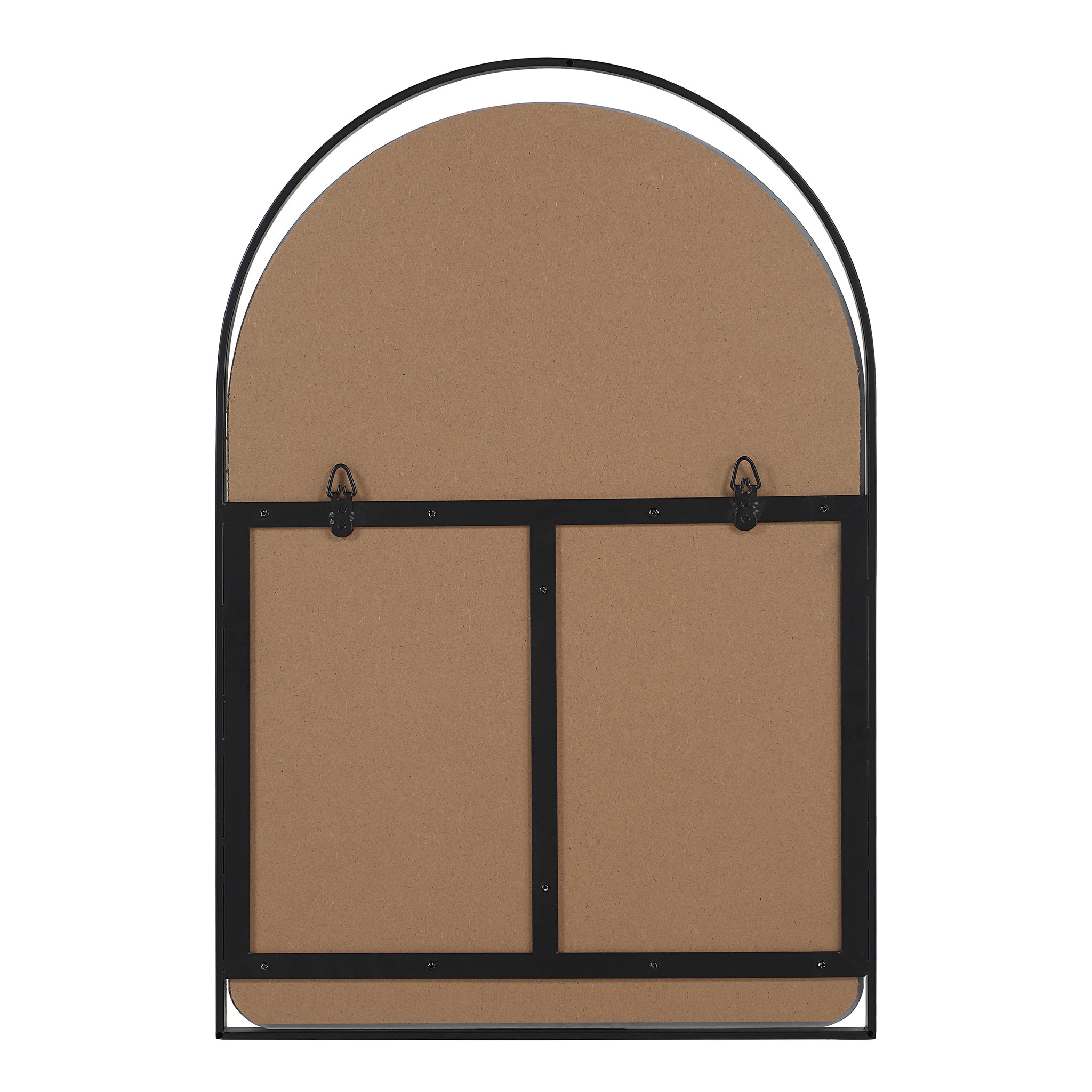 Back view of the Maniola mirror, featuring a sturdy backing and hanging hardware.
