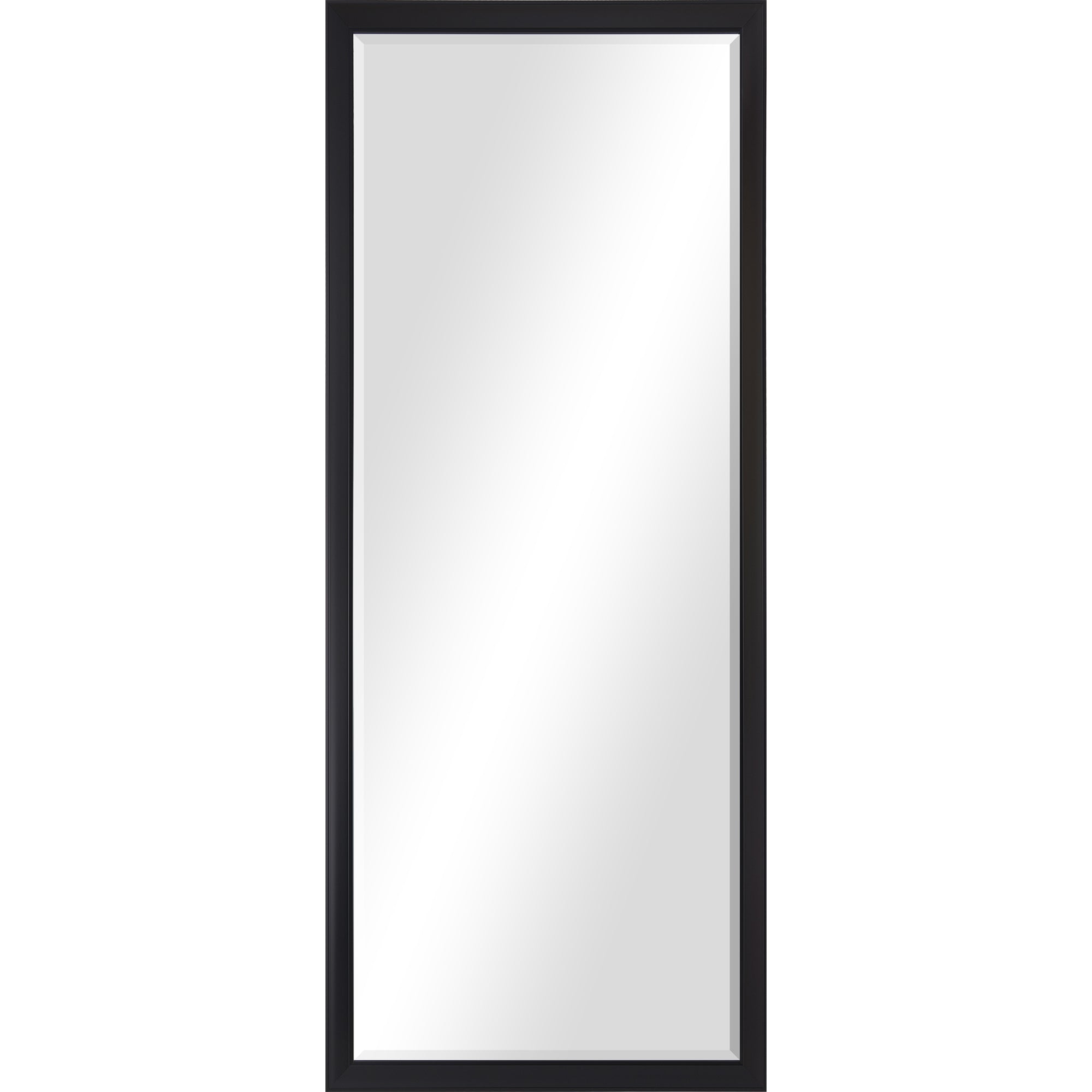 Delacorte Wall Mirror with a sleek black frame, showcasing a reflective surface.