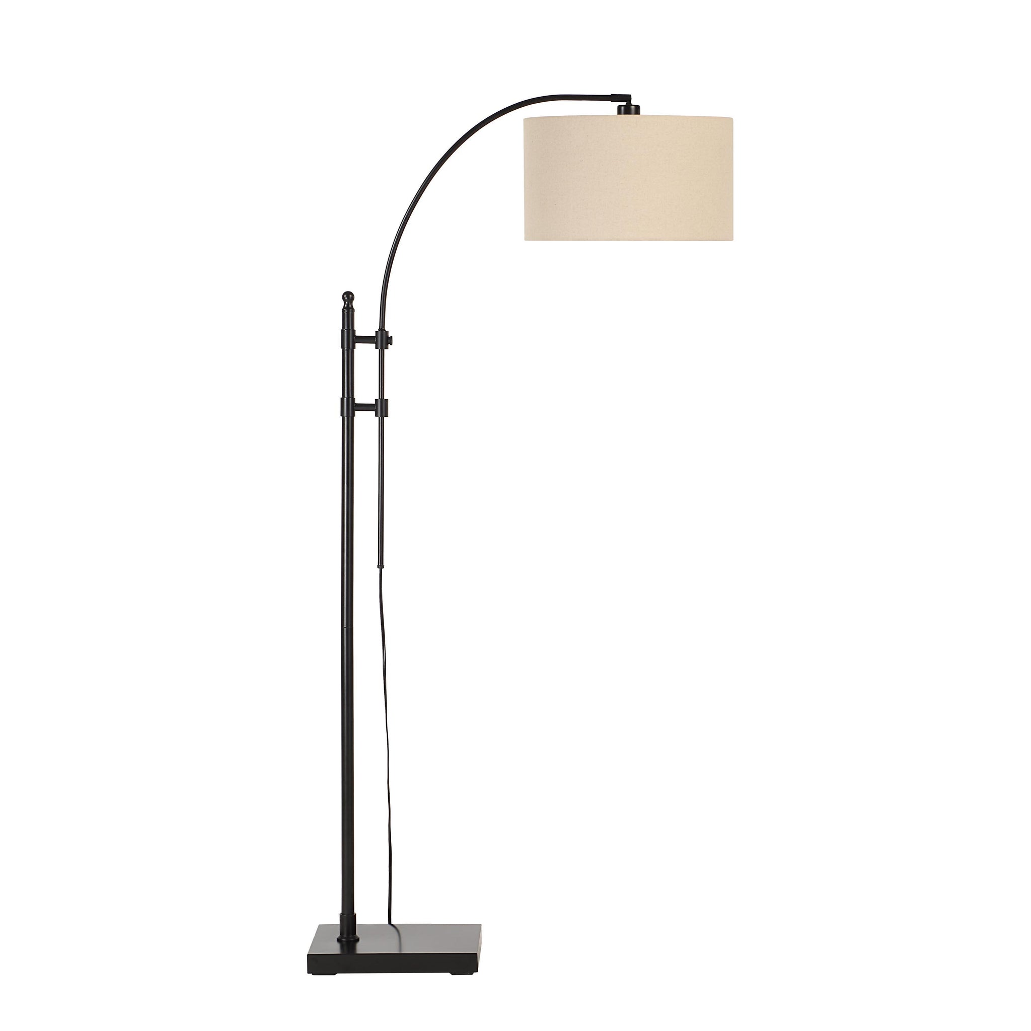Crystal floor lamp by Renwil with a black frame and beige shade