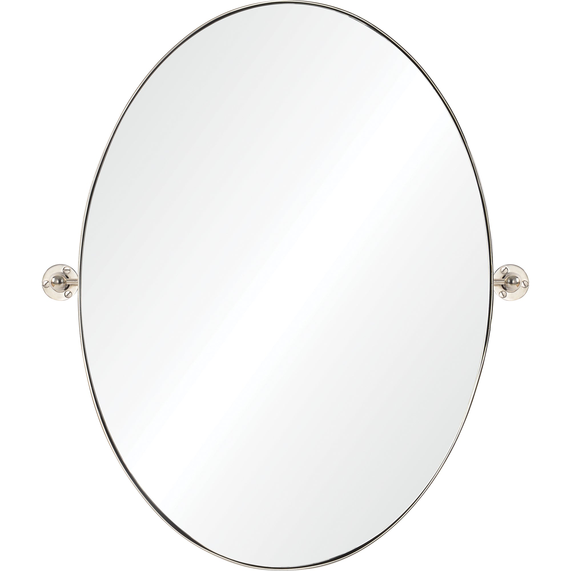 Azalea Wall Mirror with a sleek oval design and polished silver frame