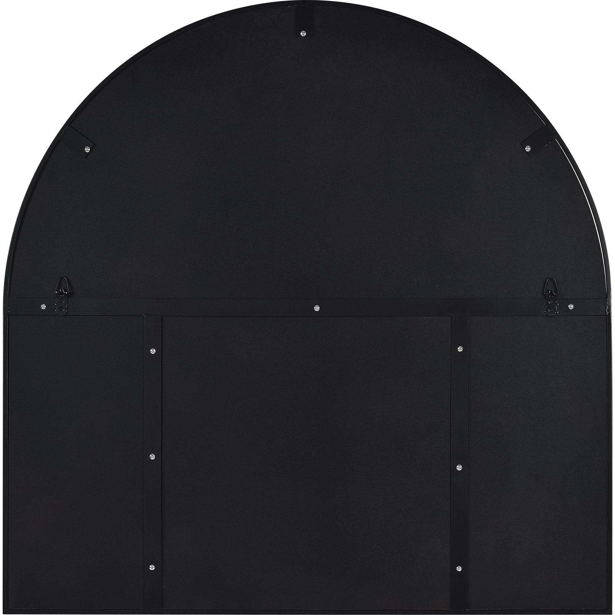 Back view of the Wearstley Wall Mirror, showing a solid black backing with mounting hardware.