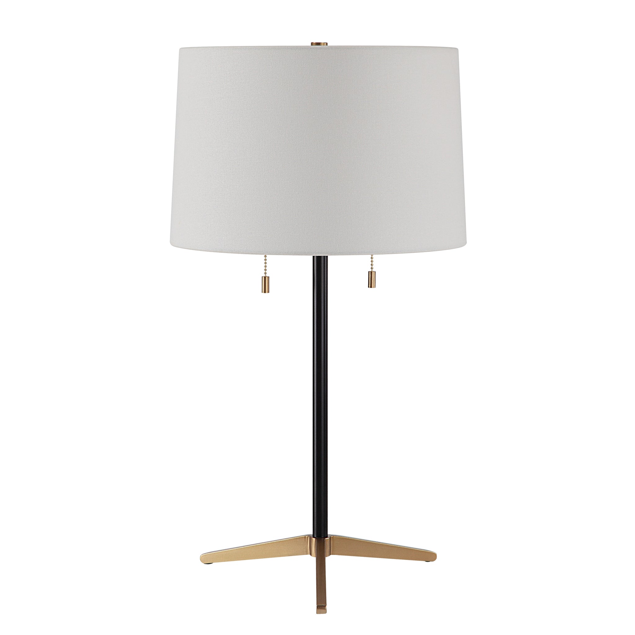 Orono Table Lamp with a white shade and black metal stand, unlit