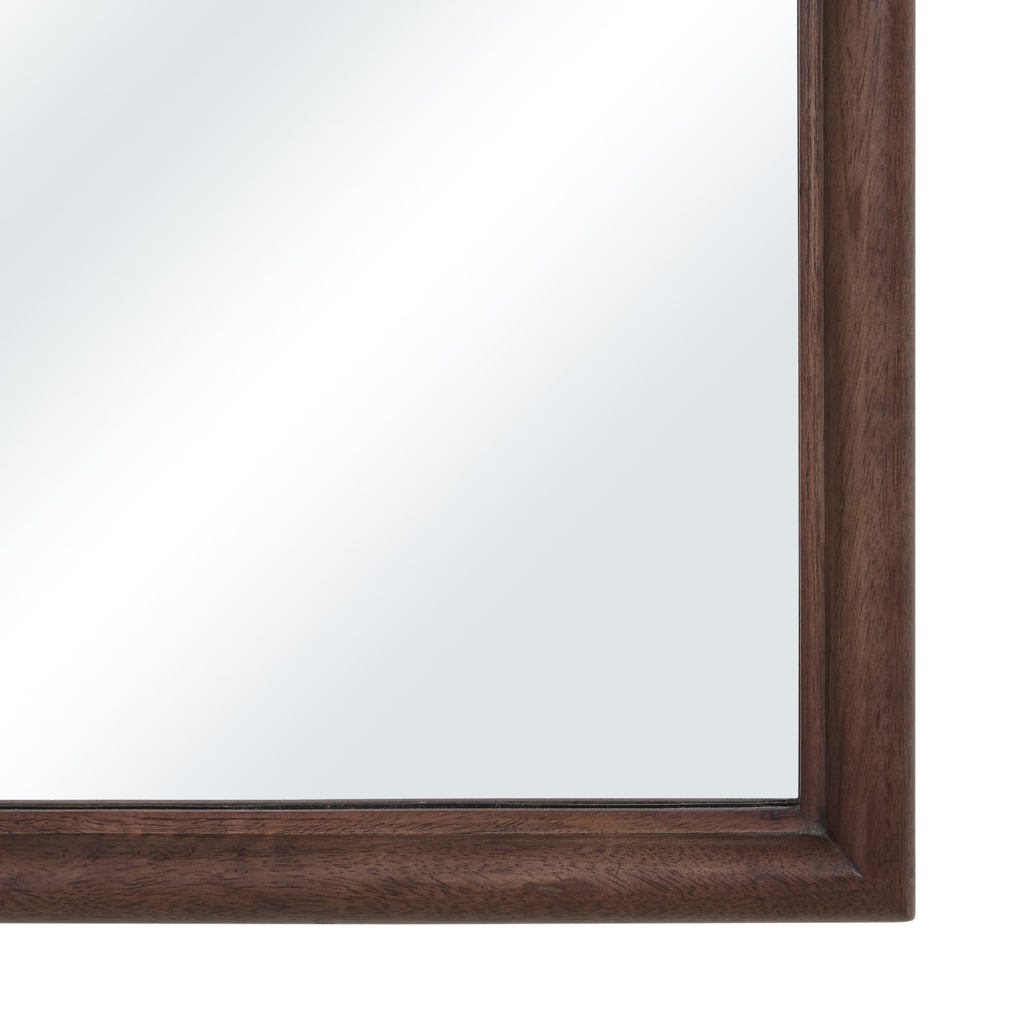 Octavian mirror by Renwil, showcasing a simple rectangular design with a rich wooden frame.