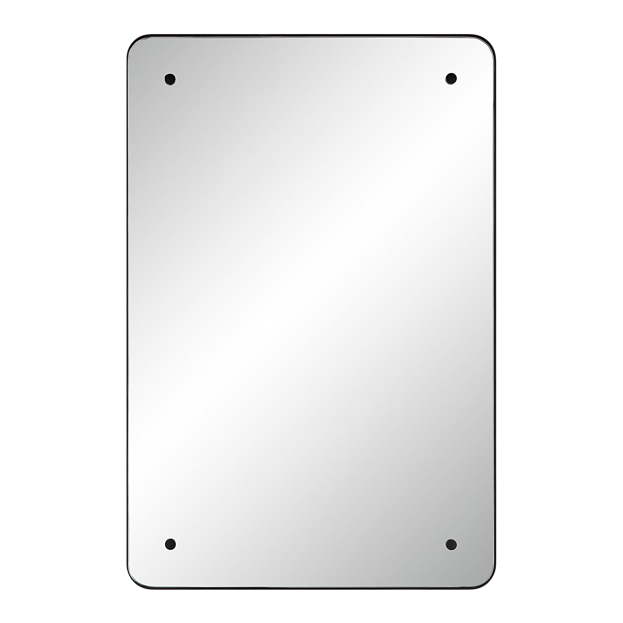 Aine Wall Mirror with a sleek rectangular design and black border, front view.
