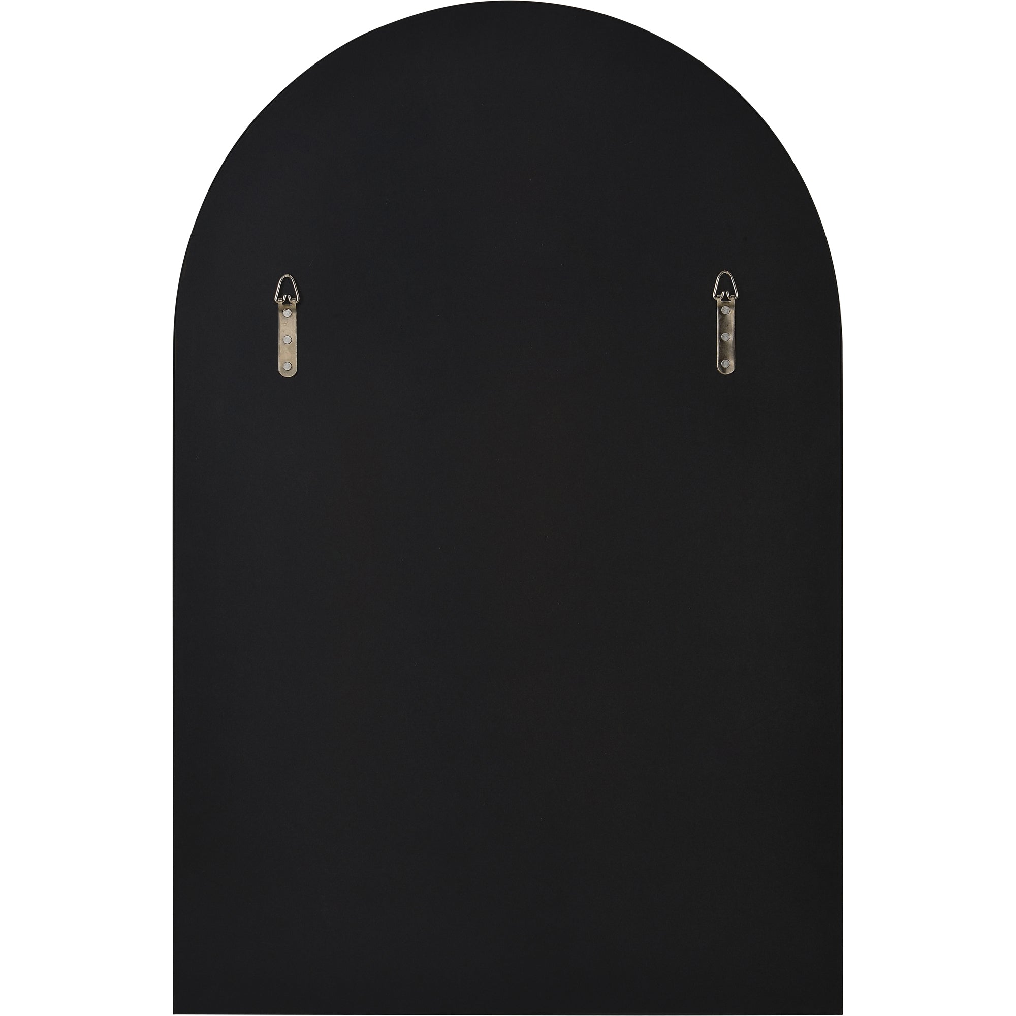 Back view of Waren Wall Mirror with a black backing and hanging hardware.