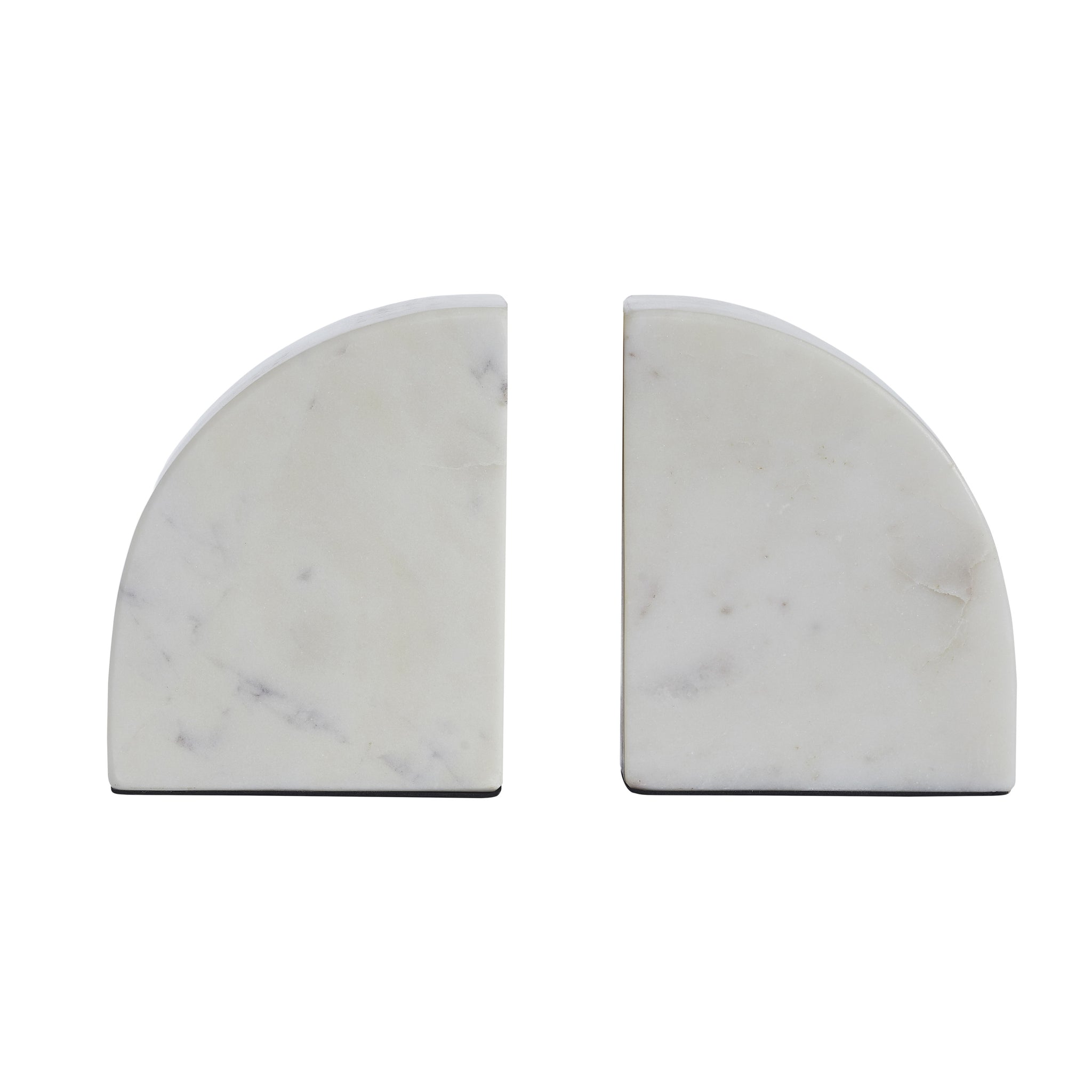 Carvella Bookends in Banswara Marble, featuring a smooth, curved design in light marble.