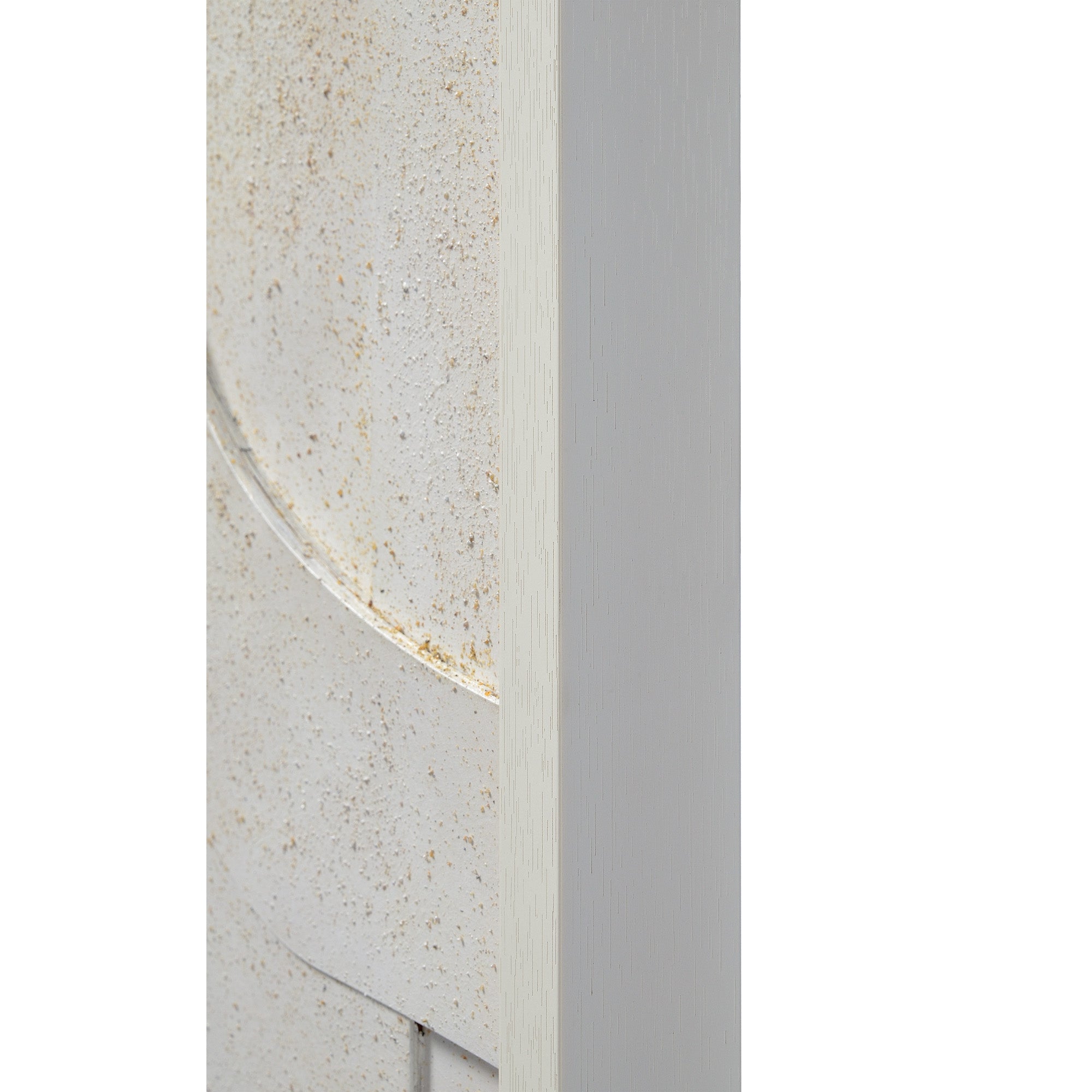Side view of Pathfinder wall art, showcasing the white frame and textured surface of the artwork.