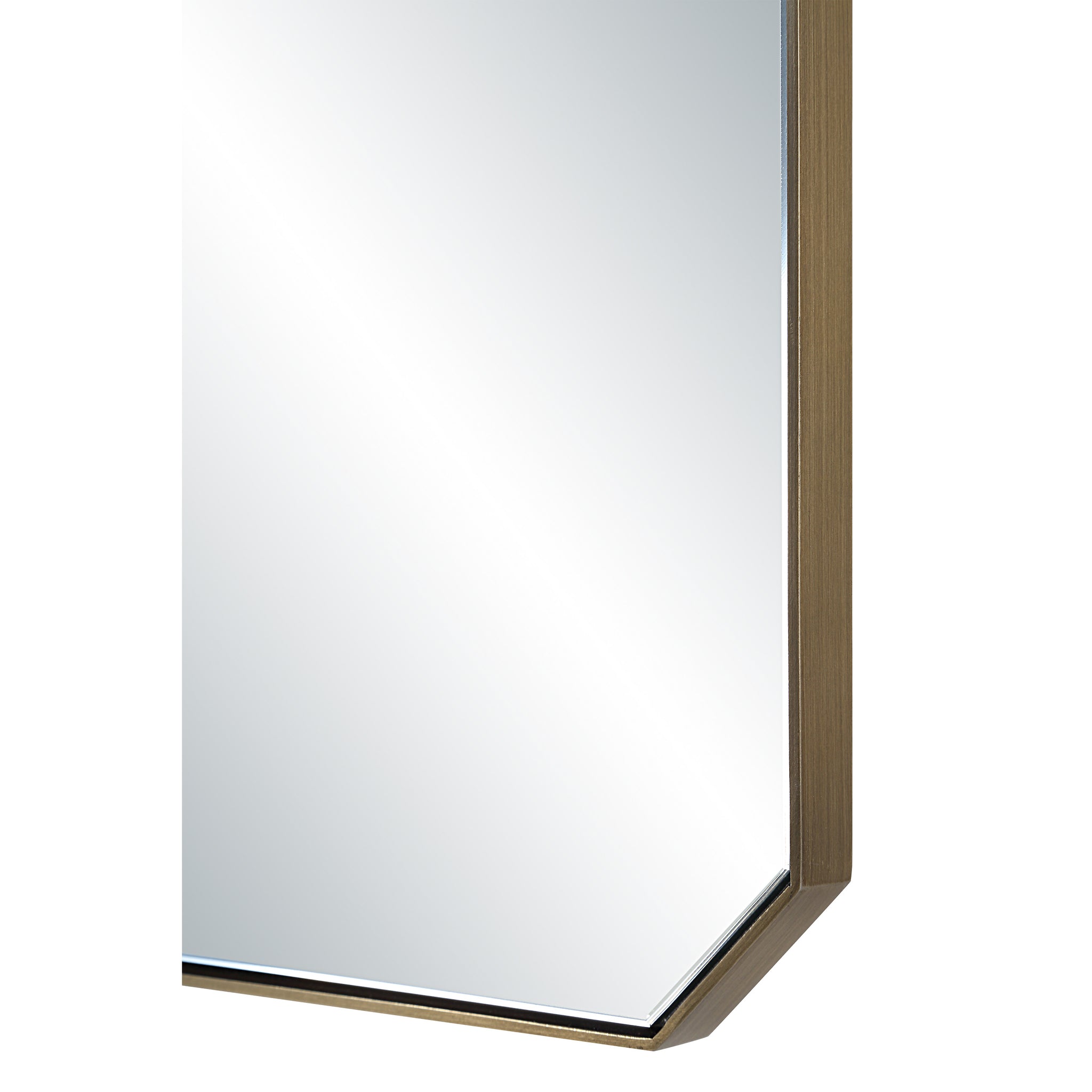Close-up of Nate mirror by Renwil, showcasing the silver frame and octagonal edges.