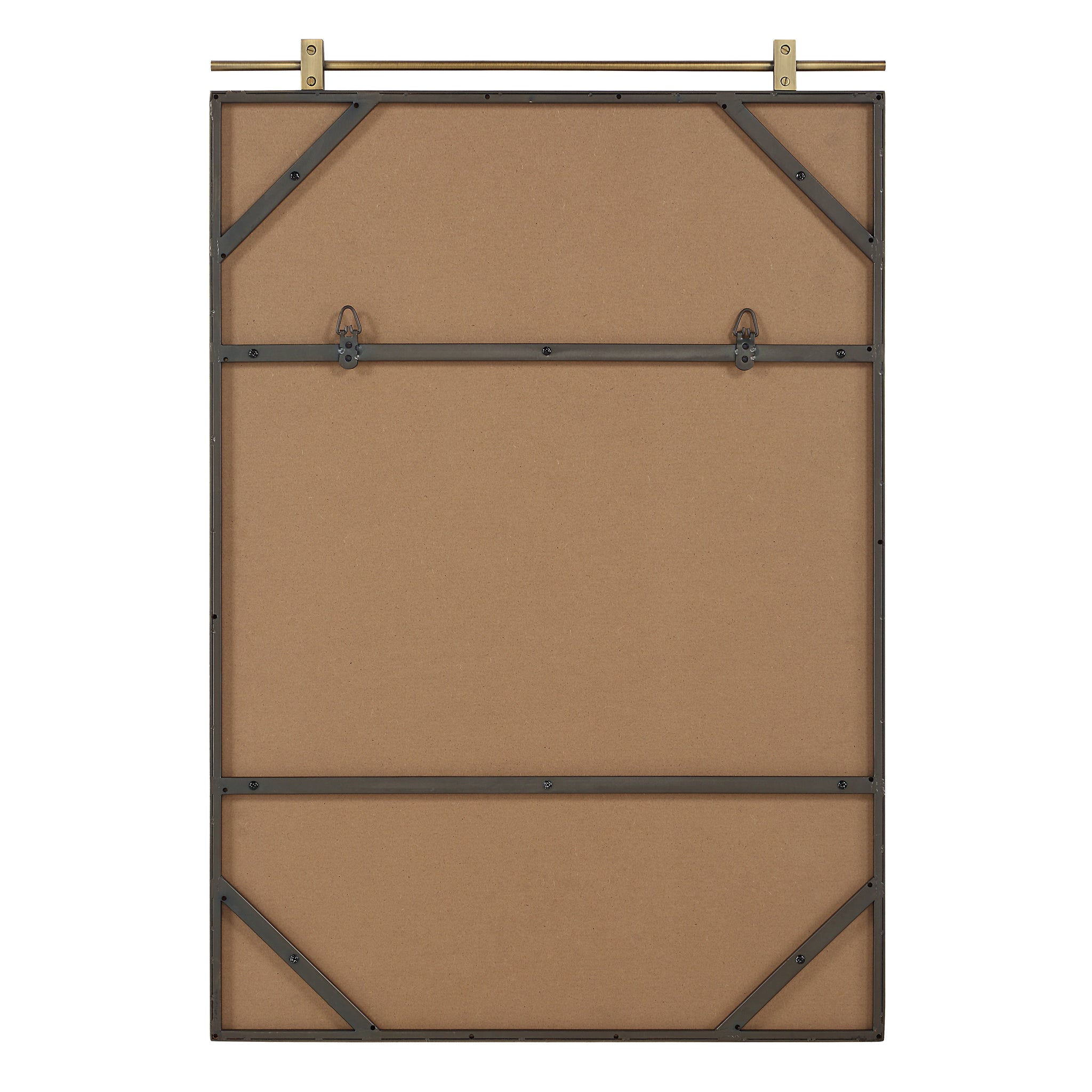 Back view of Neem mirror by Renwil, showing the mounting hardware and sturdy construction.