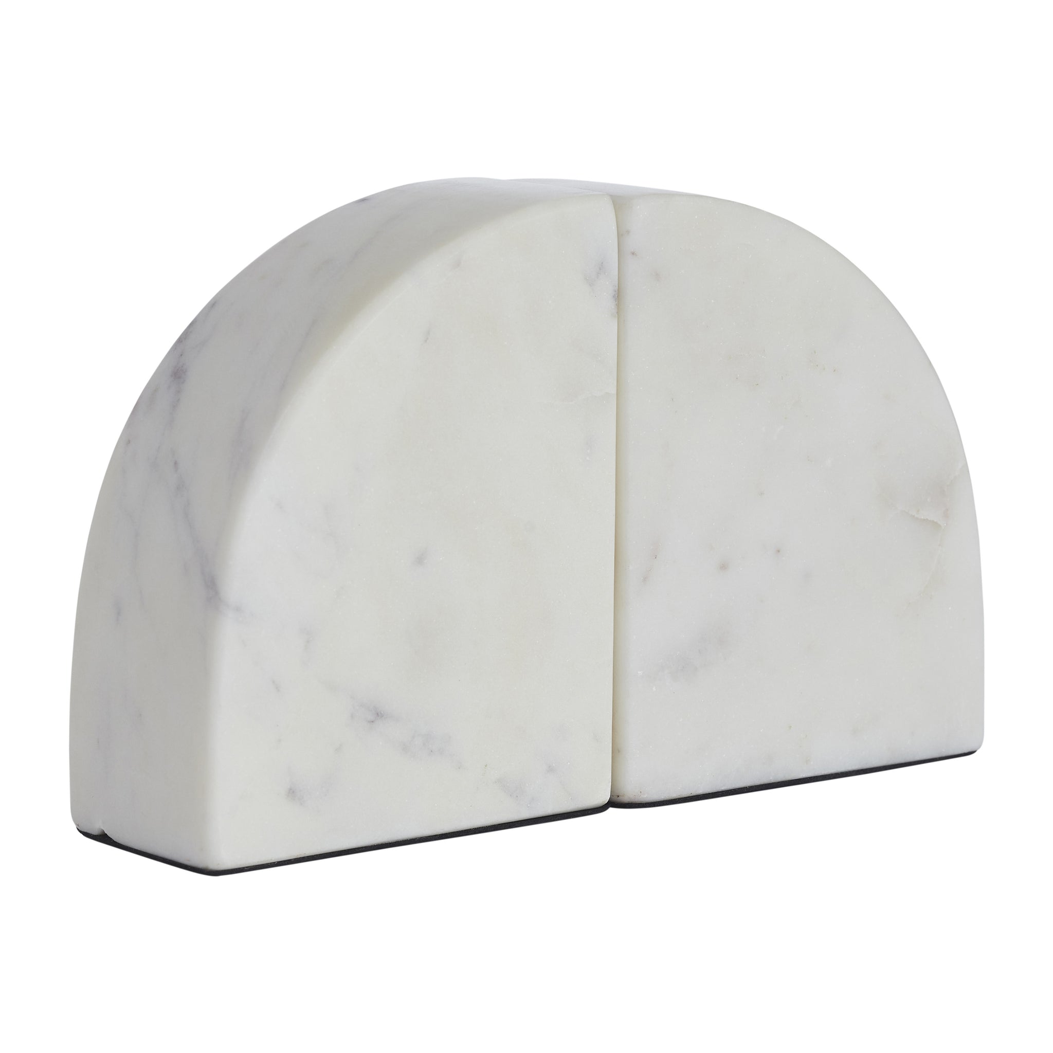 Carvella Bookends in Banswara Marble, showcasing a rounded top view with a polished finish.