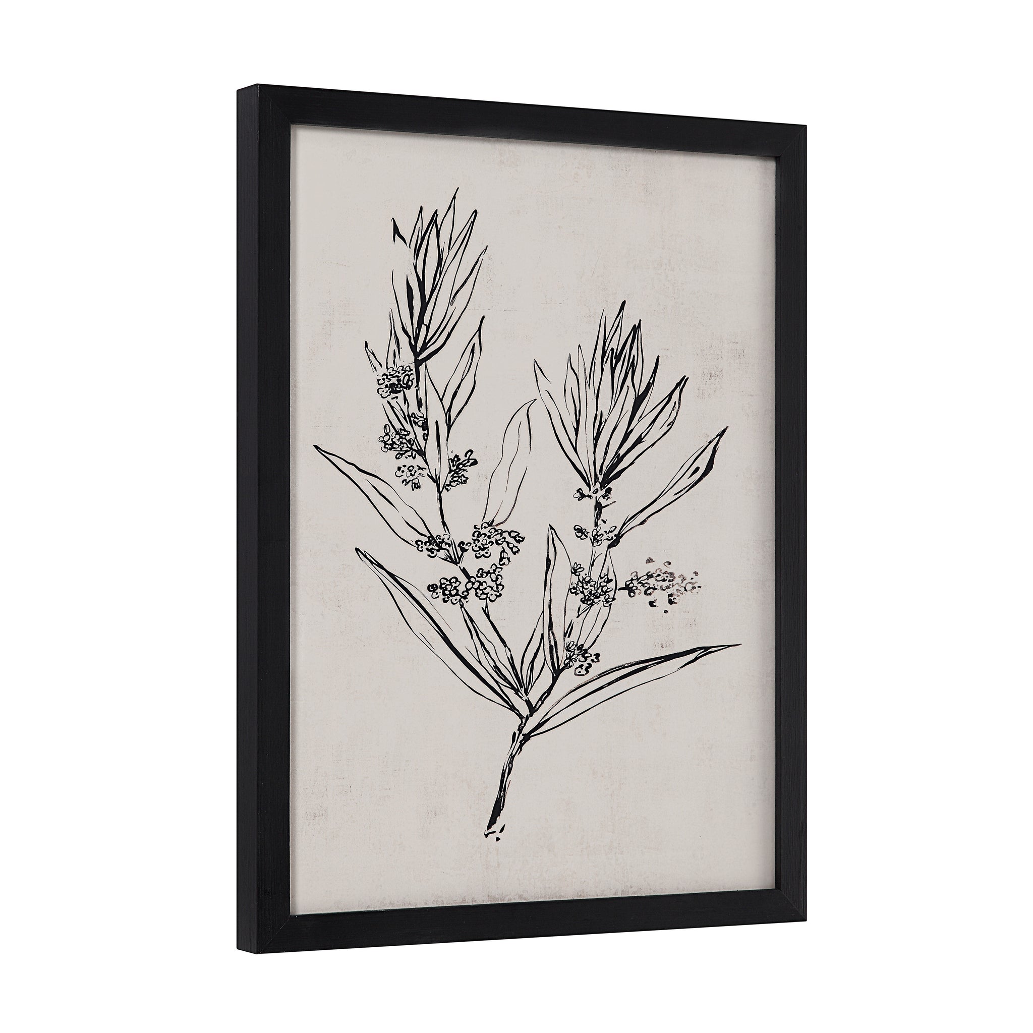 Basset canvas art in a black frame, featuring intricate floral designs