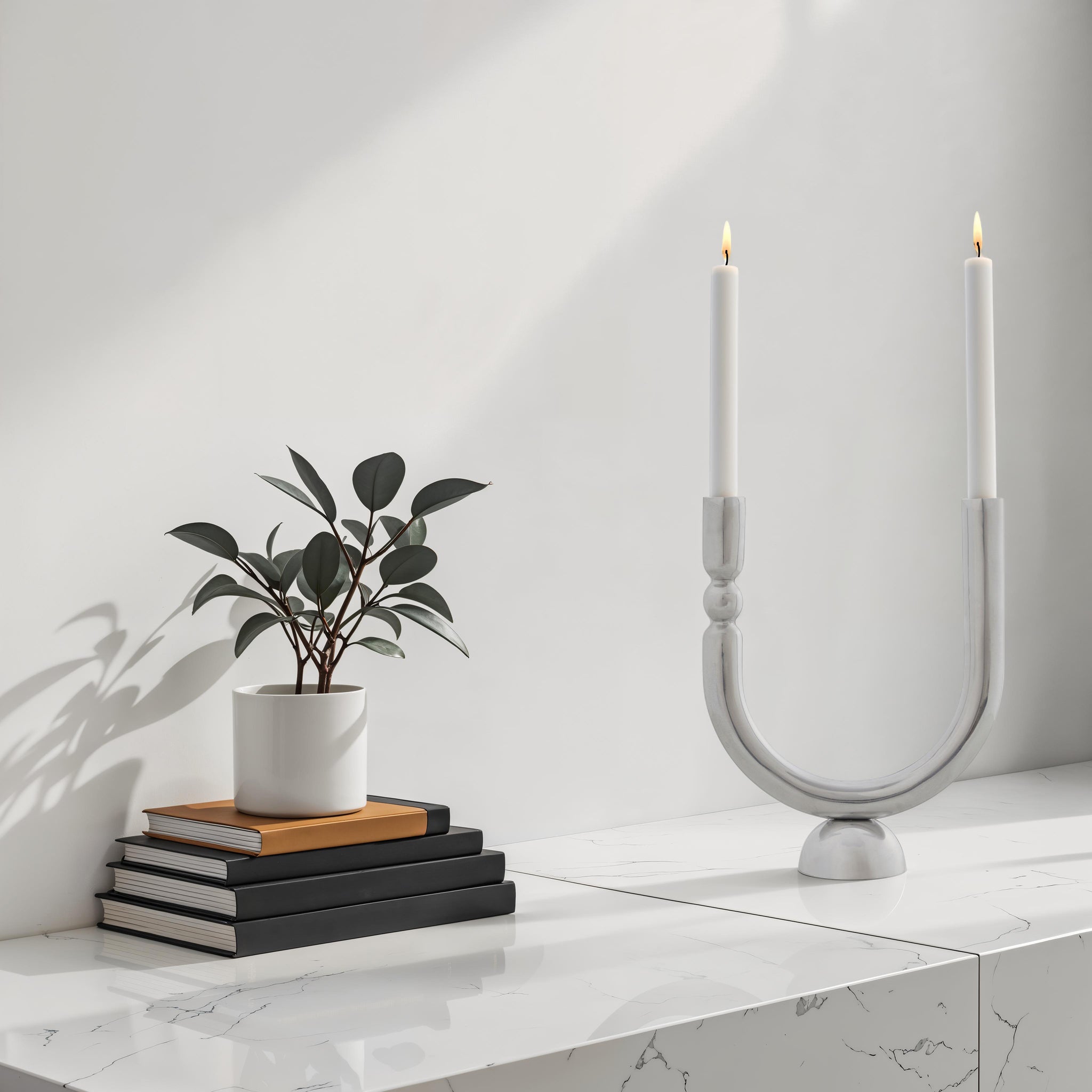 Close-up of the Darnay Candle Holder showing the silhouette and finish detail.
