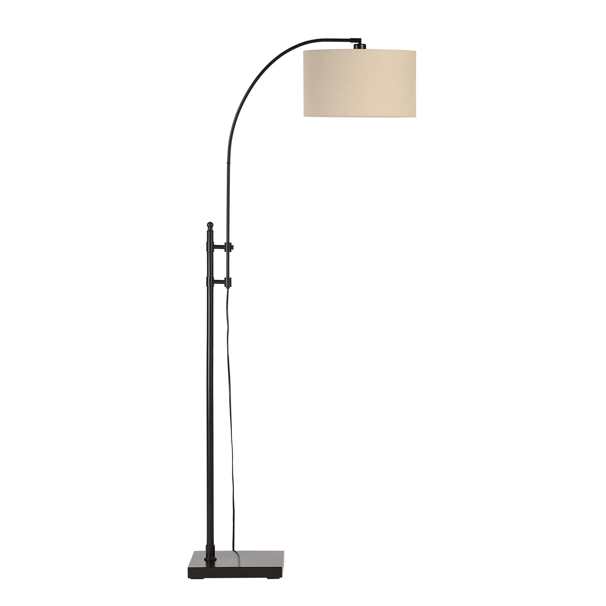 Crystal floor lamp by Renwil featuring a black metal frame and beige shade
