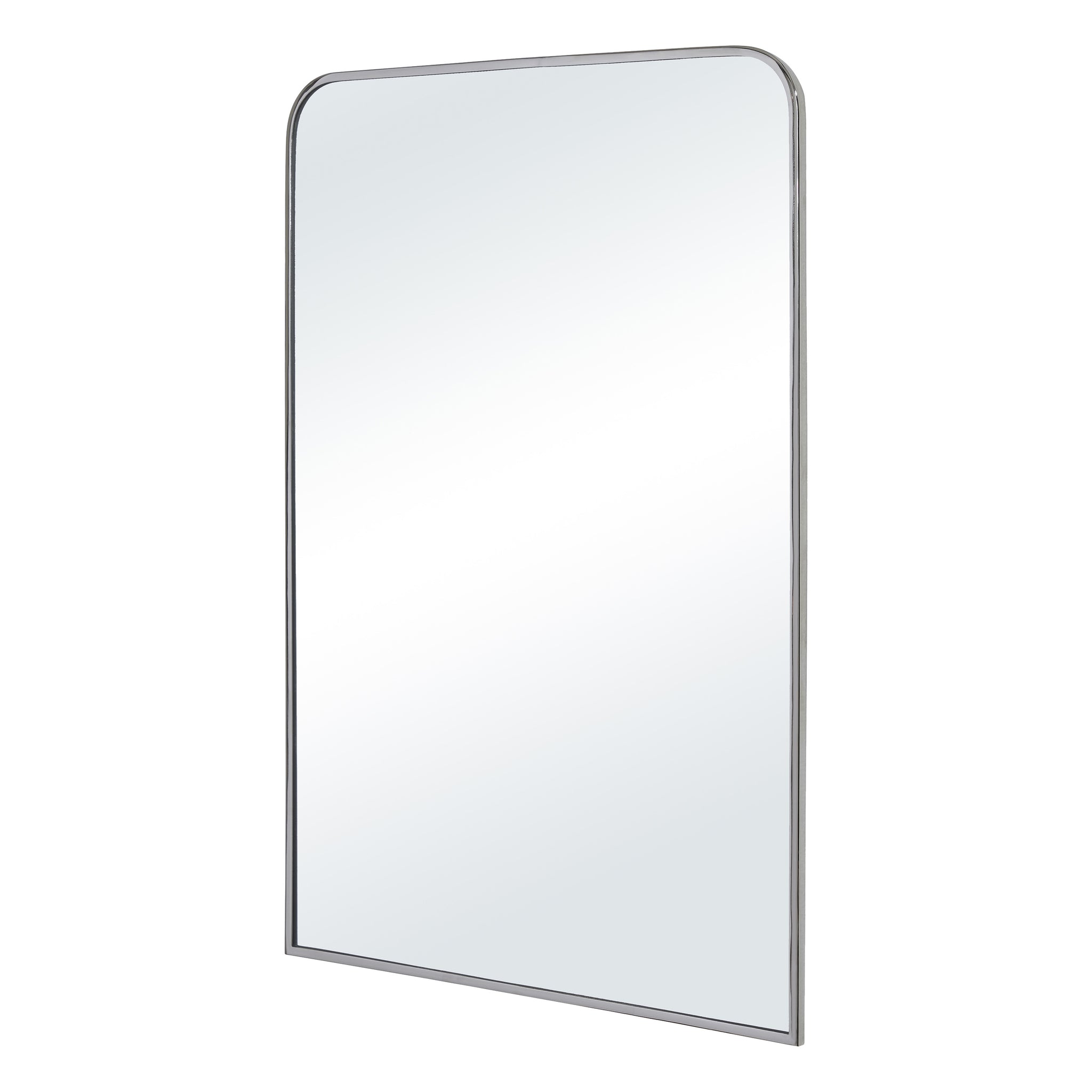 Jackline mirror by Renwil shown at an angle with a silver frame.
