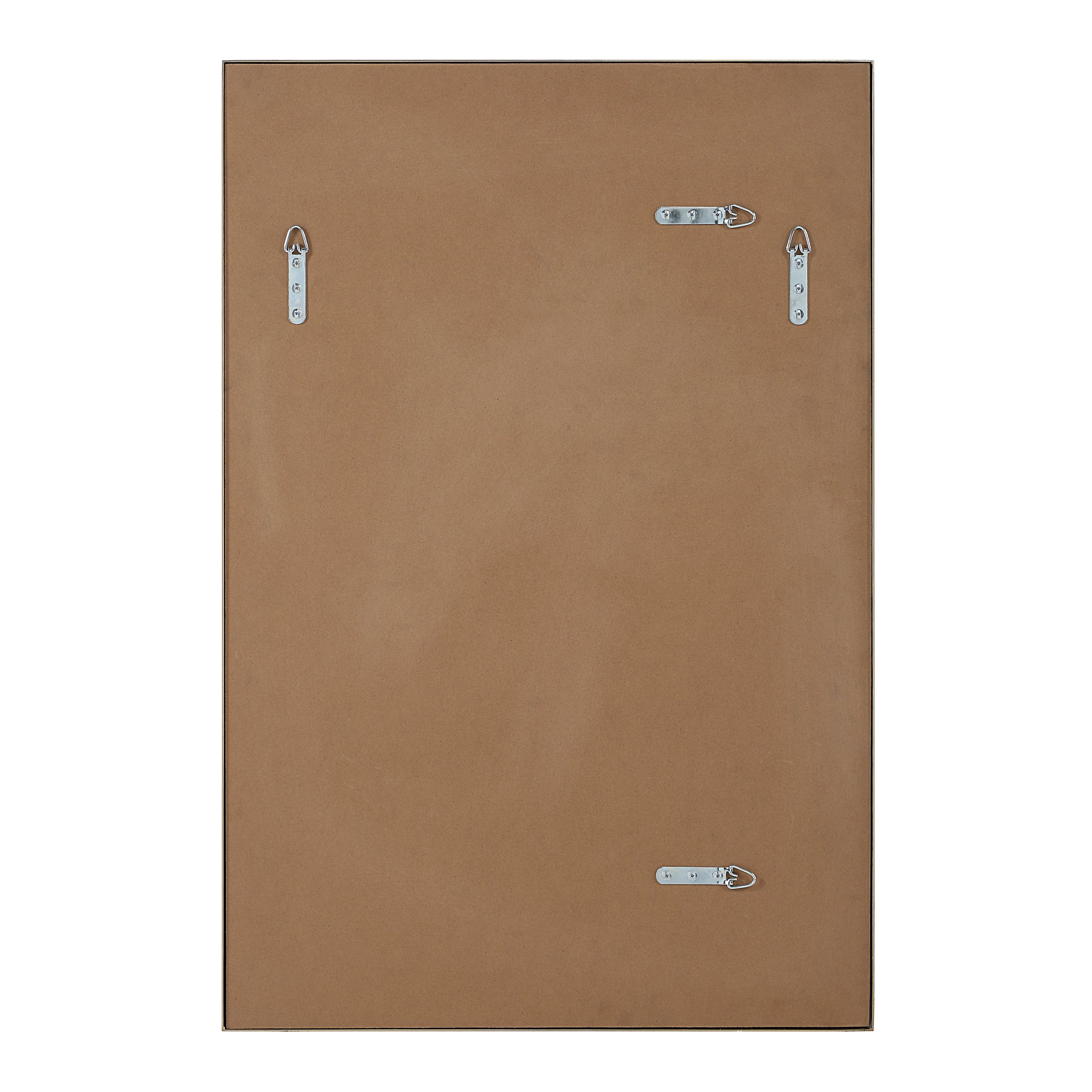 Back view of Elvas mirror showing mounting hardware and brown backing.