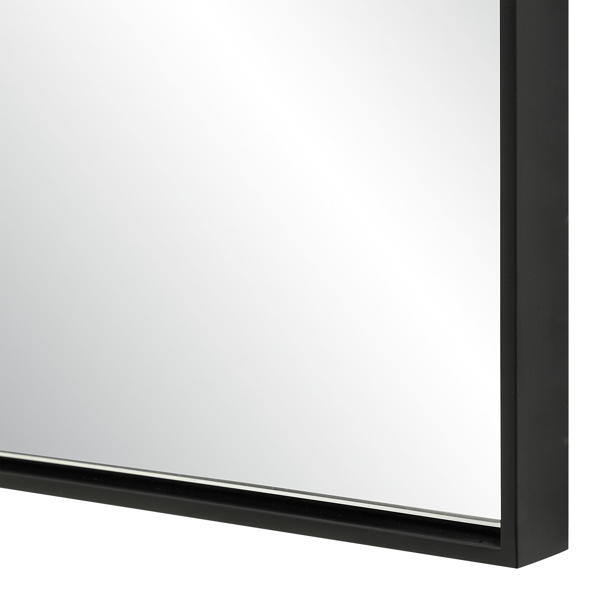 Opalina mirror with a black frame, showing a close-up of the reflective surface.