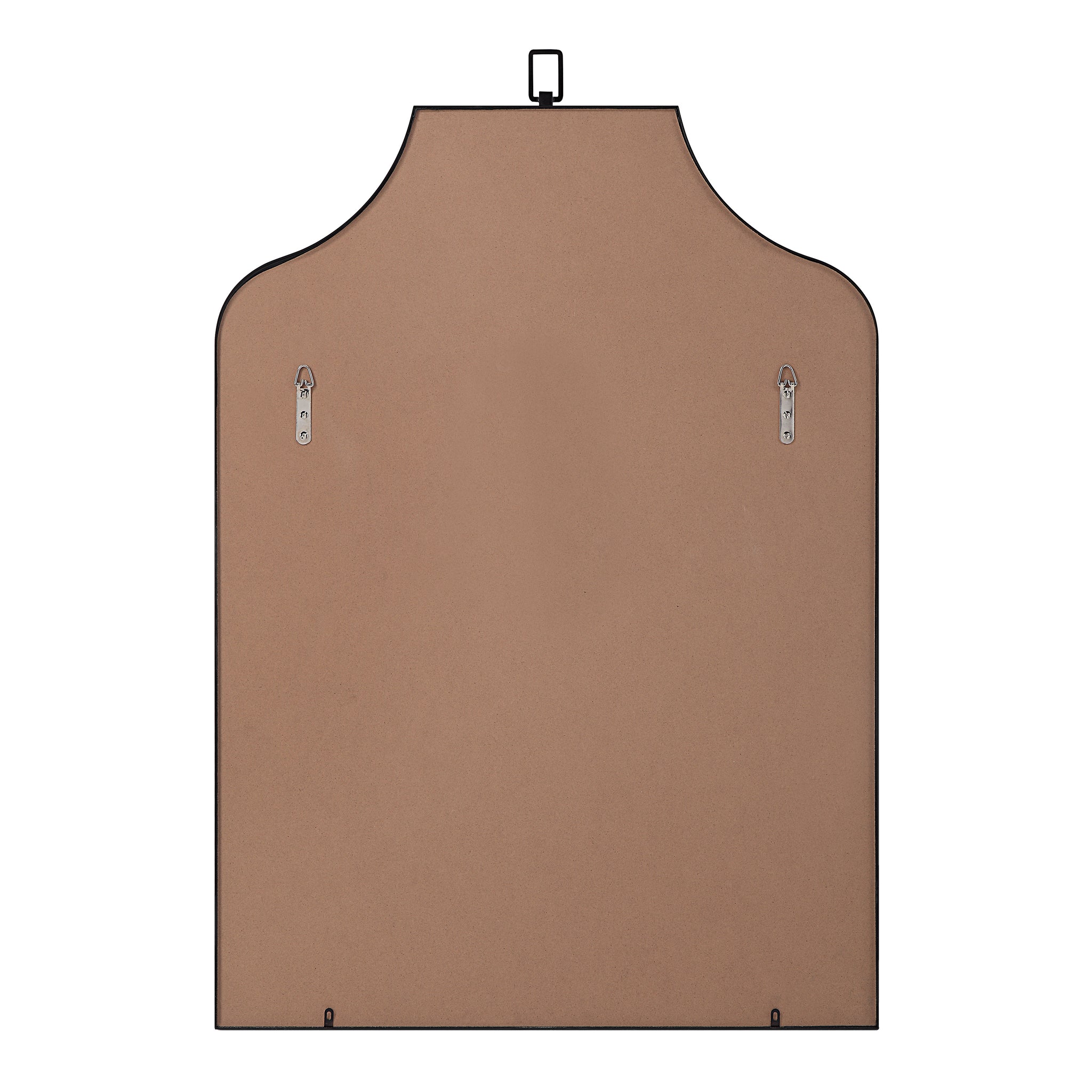 Back view of Breda Wall Mirror showing mounting hardware and brown backing.