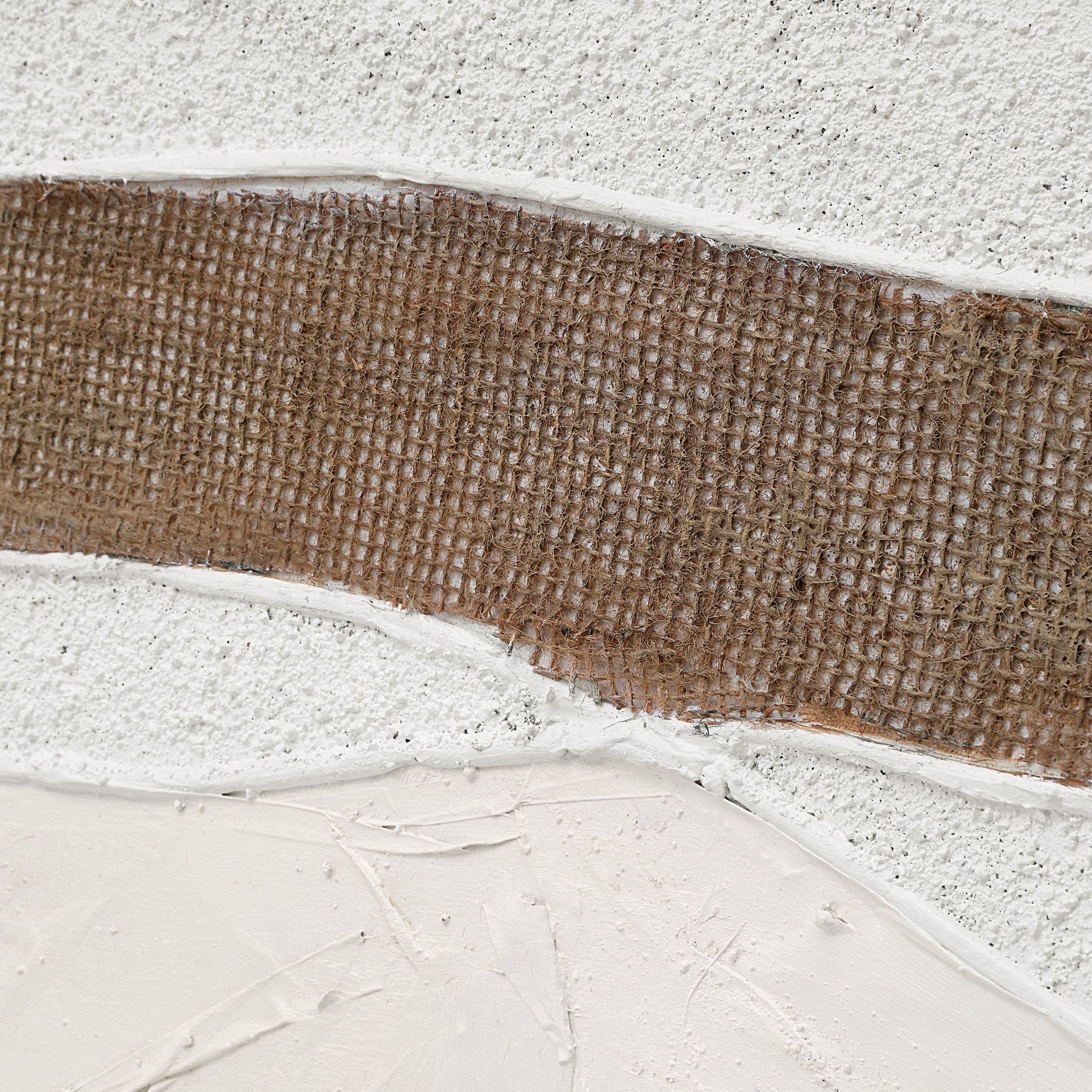 Close-up of Muralis canvas art highlighting the textured brown and white stripes.