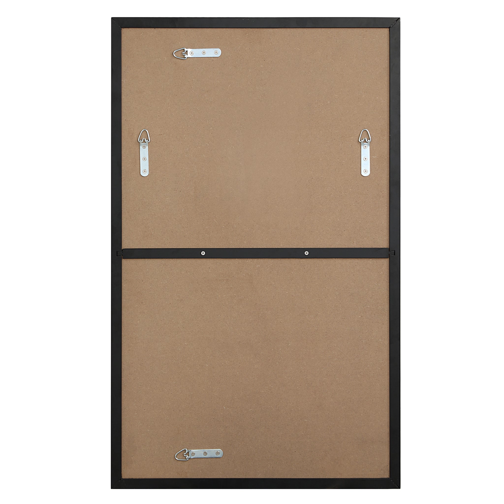 Back view of Loutro mirror by Renwil, featuring mounting hardware and brown backing.