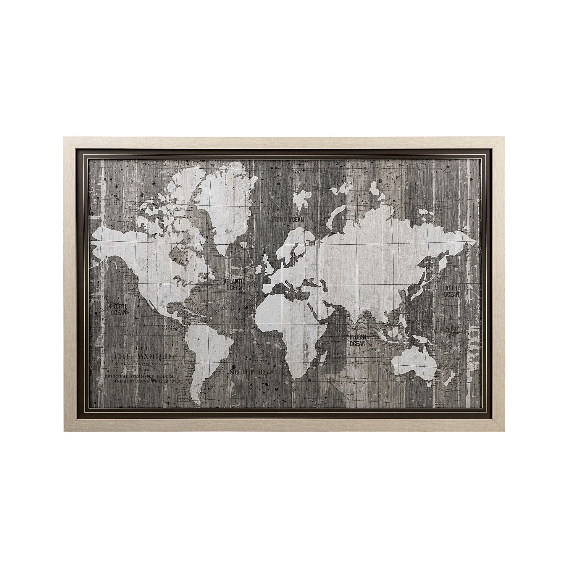 Old World Map Neutral — a Mercana wall art piece at Laurie Yapp Home.