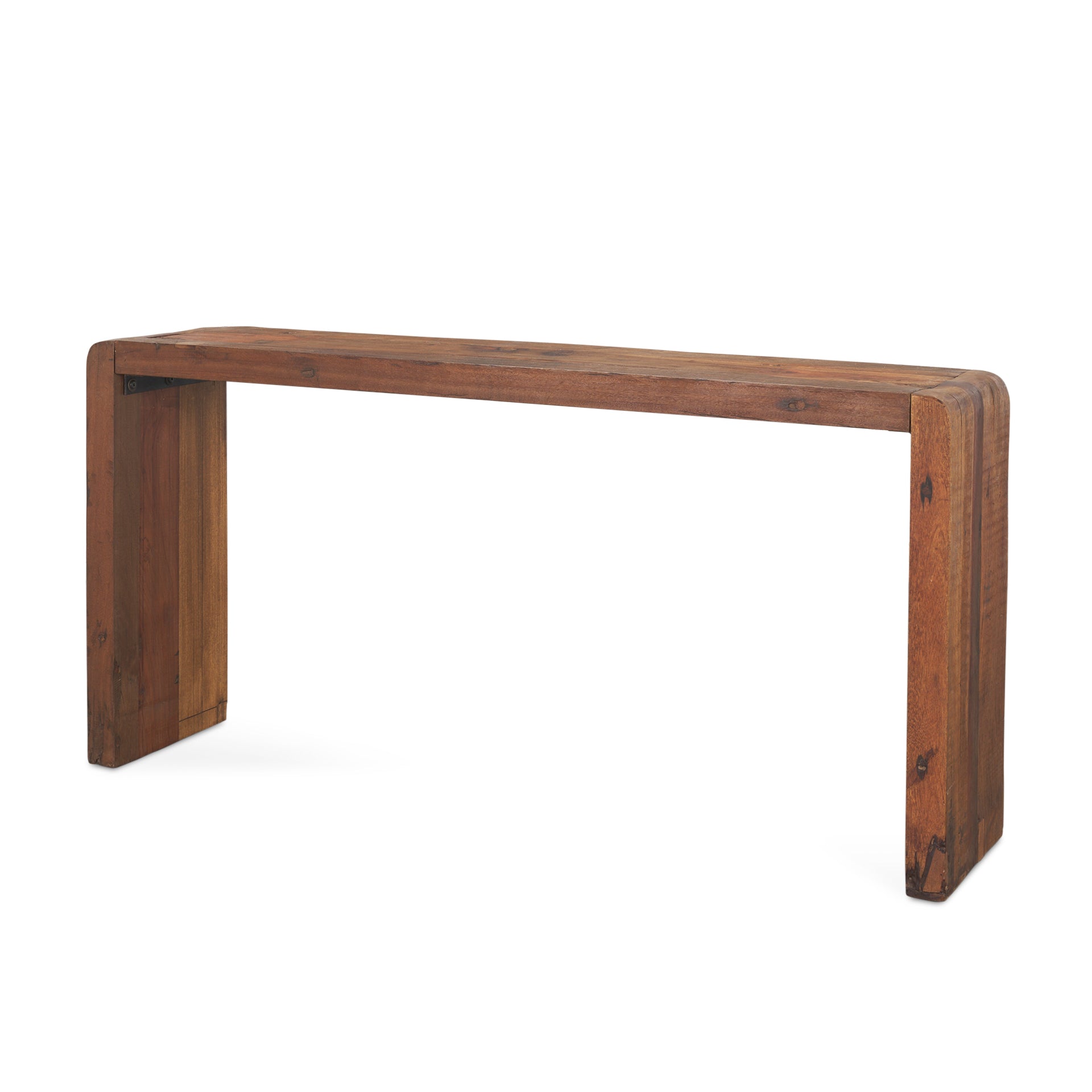 Estelle Rustic Brown Reclaimed Wood Console Table — a Mercana console table at Laurie Yapp Home.