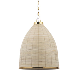Saliha Cane w/ Brass Metal Pendant Light — a Mercana pendant light at Laurie Yapp Home.