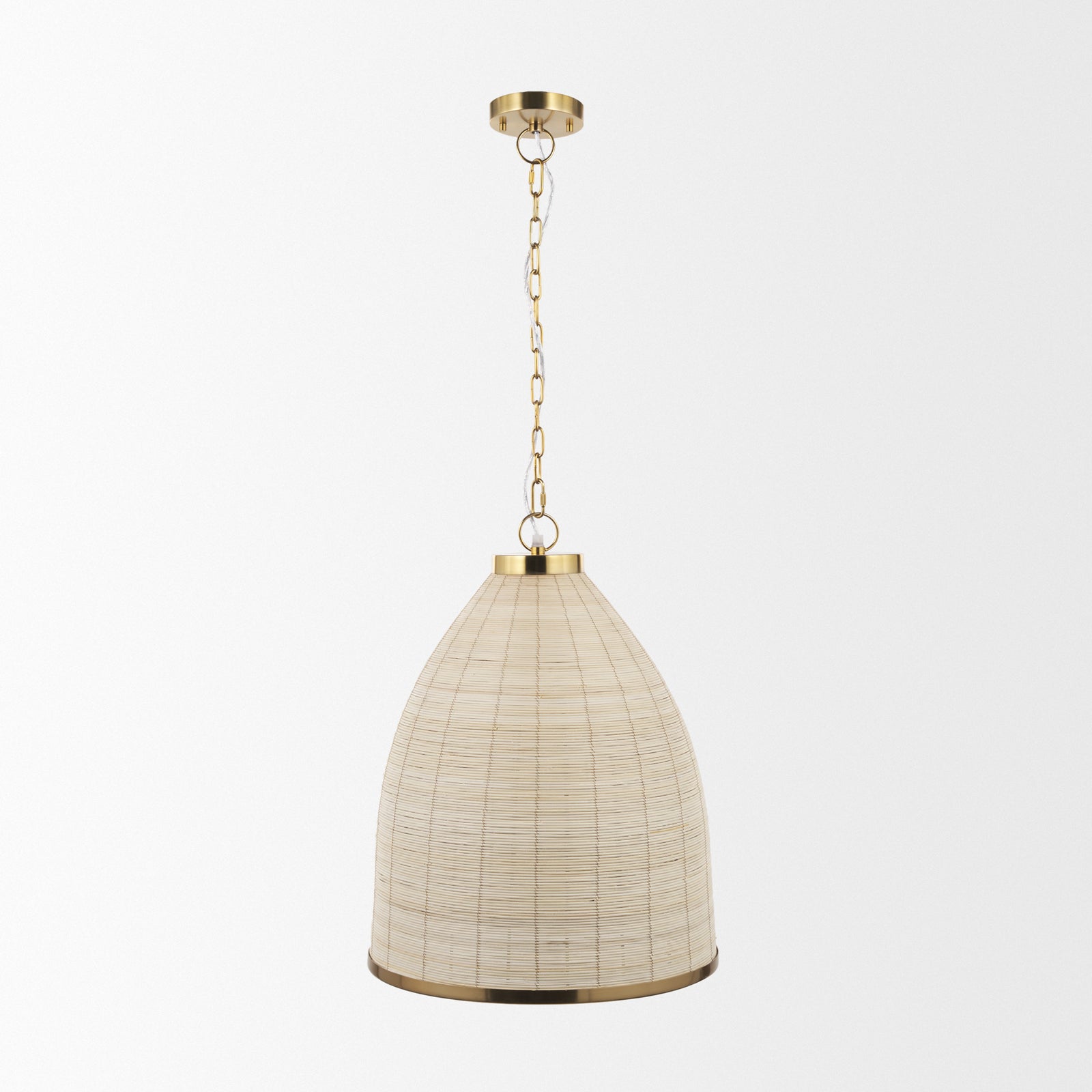 Saliha Cane w/ Brass Metal Pendant Light — a Mercana pendant light at Laurie Yapp Home.