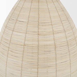 Saliha Cane w/ Brass Metal Pendant Light shown from another angle.