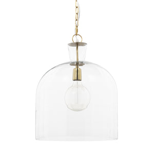 Sadah Large Clear Blown Glass w/ Gold Metal Pendant Light — a Mercana pendant light at Laurie Yapp Home.
