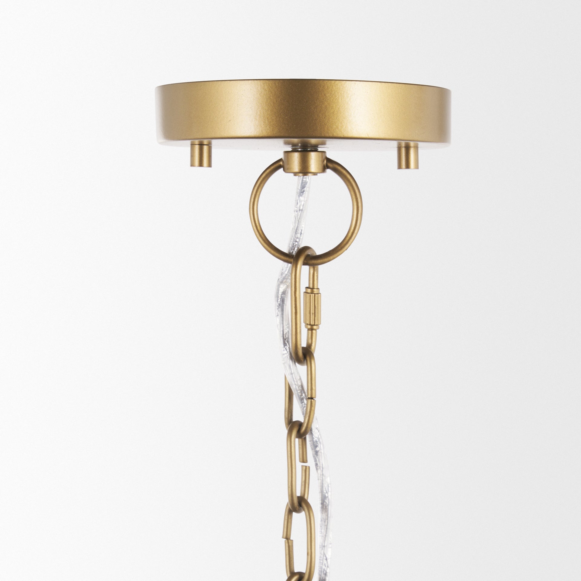 Sanne Antiqued Gold Metal w/ Silver Foil Large Pendant Light shown from a different angle to reveal its silhouette.