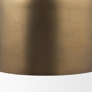 Sanne Antiqued Gold Metal w/ Silver Foil Large Pendant Light shown from a different angle to reveal its silhouette.