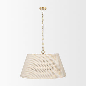 Tosha 1-Light Tapered Cotton Rope Drum Pendant shown from another angle.
