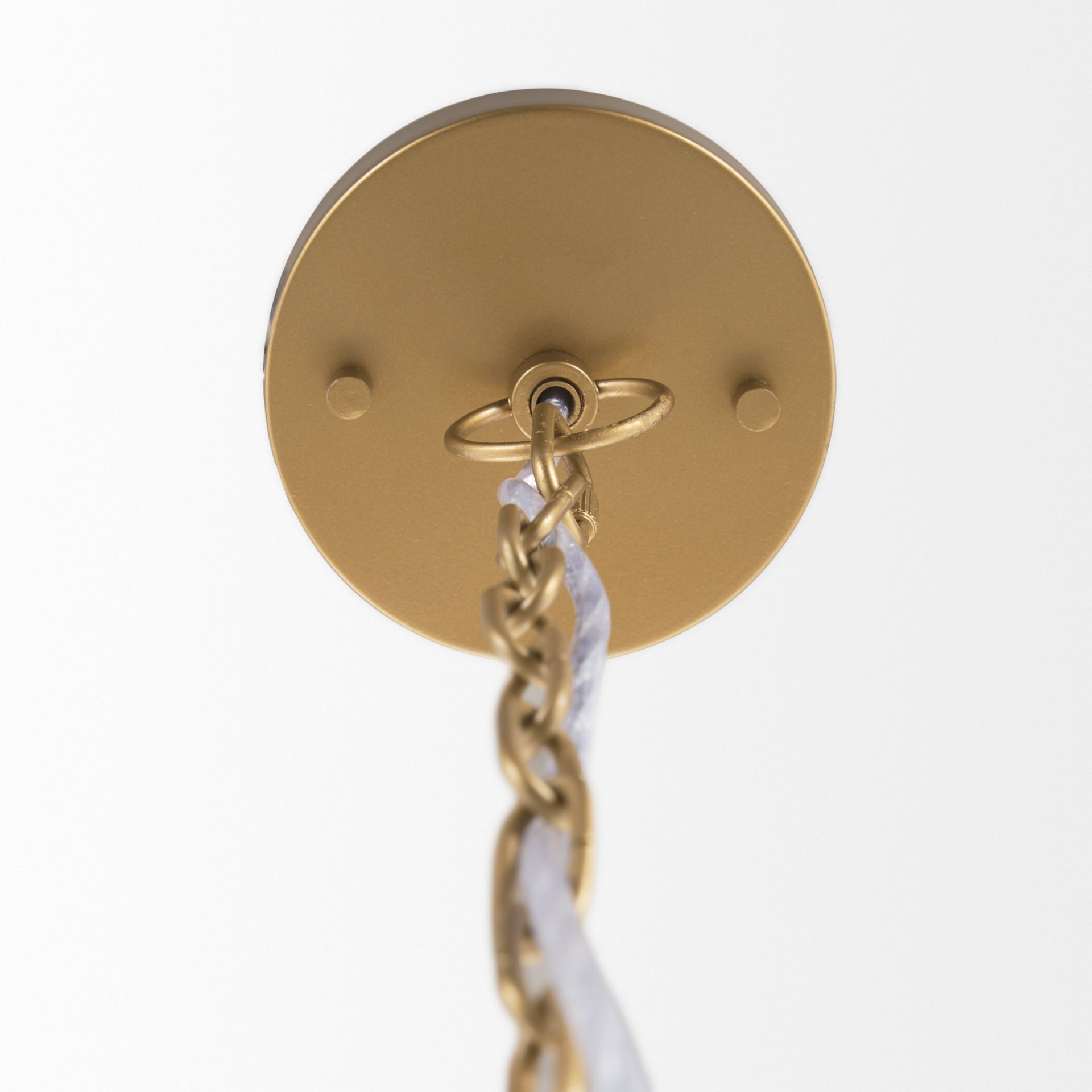 Profile view of the Tosha 1-Light Tapered Cotton Rope Drum Pendant.
